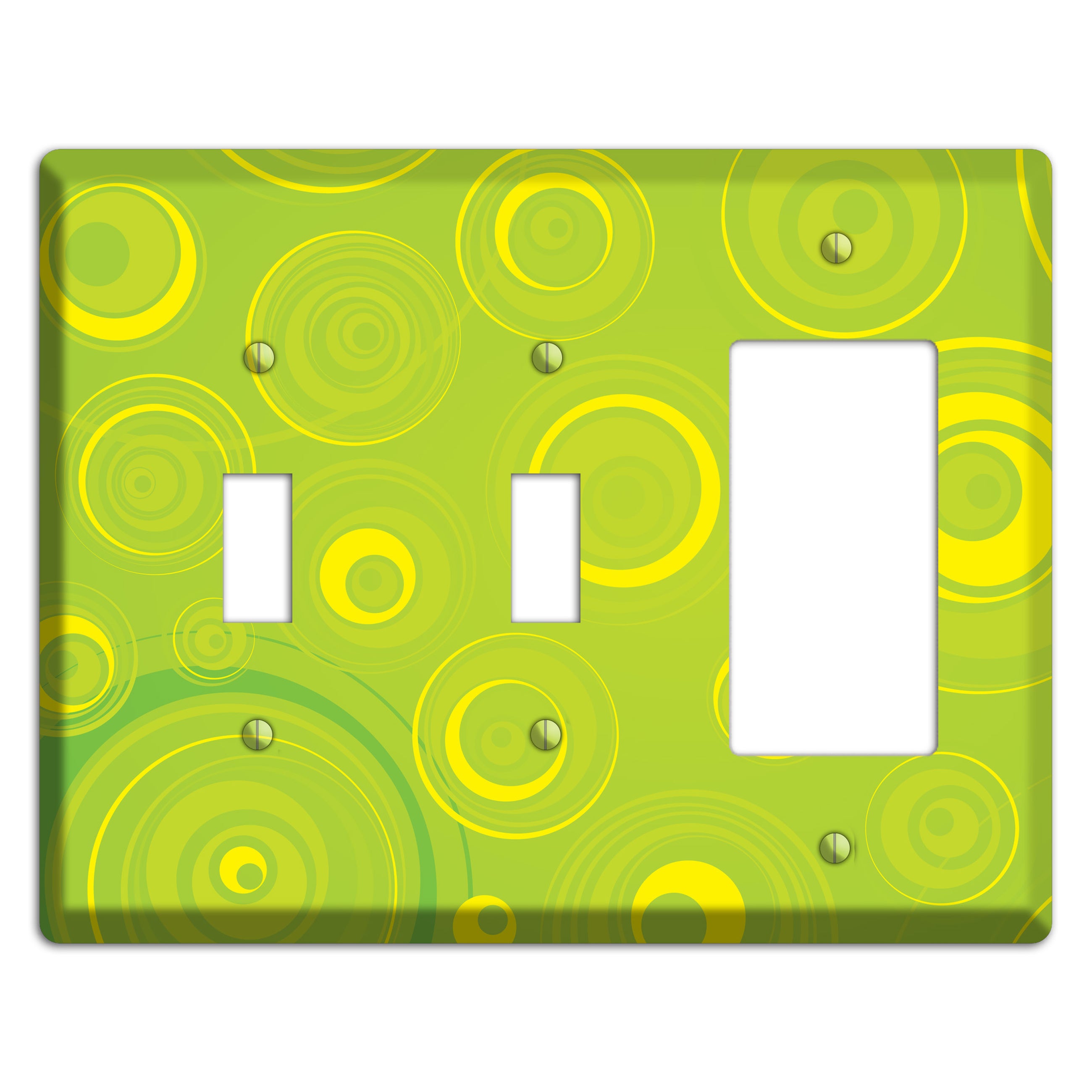 Green-yellow Circles 2 Toggle / Rocker Wallplate