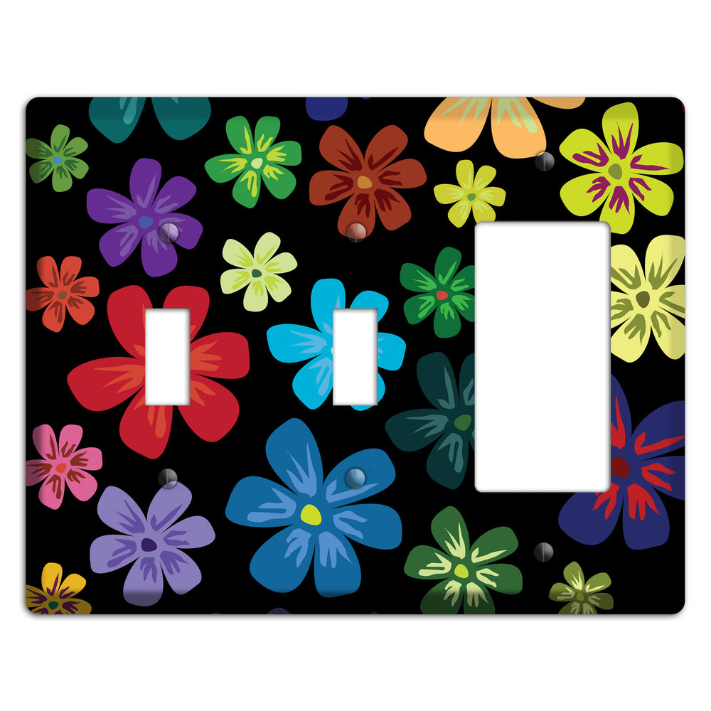 Green Flowers 2 Toggle / Rocker Wallplate