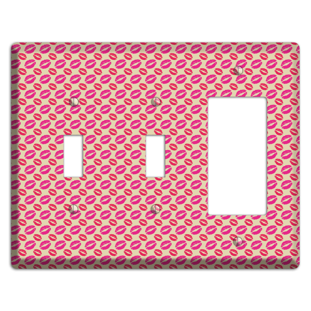 Pink and Red Kisses 2 Toggle / Rocker Wallplate
