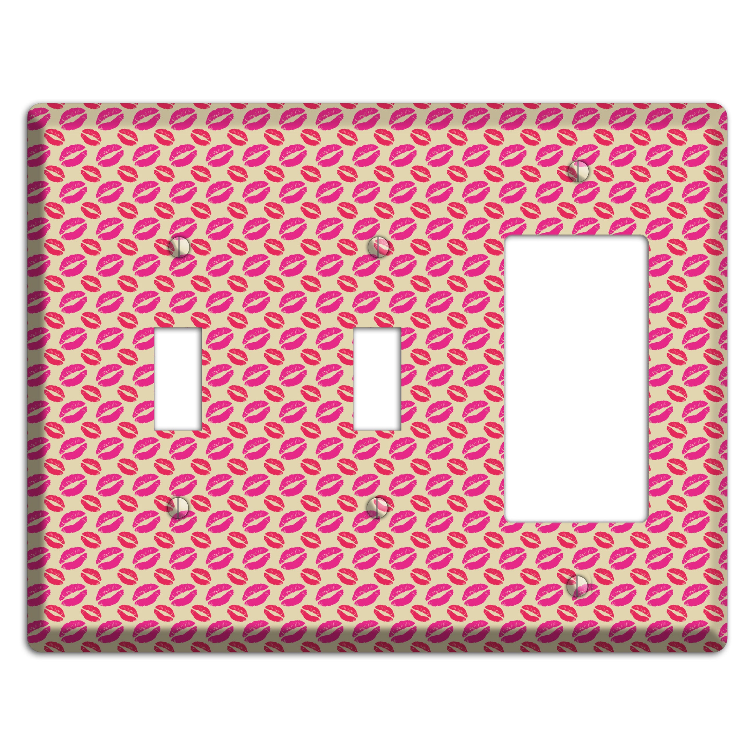 Pink and Red Kisses 2 Toggle / Rocker Wallplate