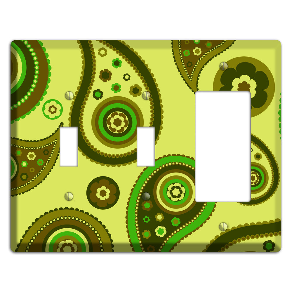 Bright Green Paisley 2 Toggle / Rocker Wallplate
