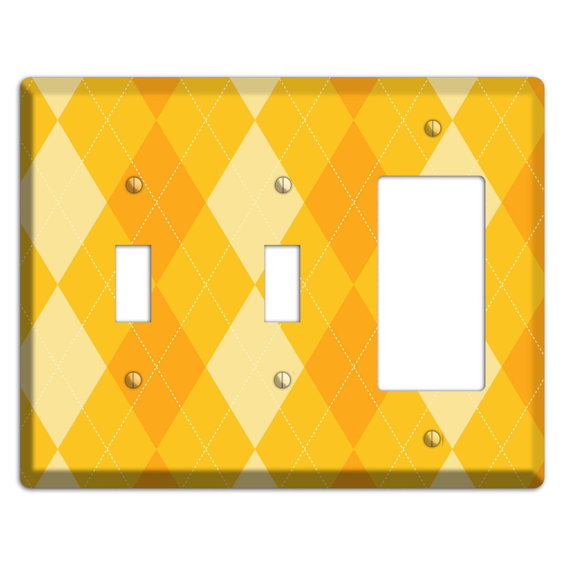 Yellow Argyle 2 Toggle / Rocker Wallplate