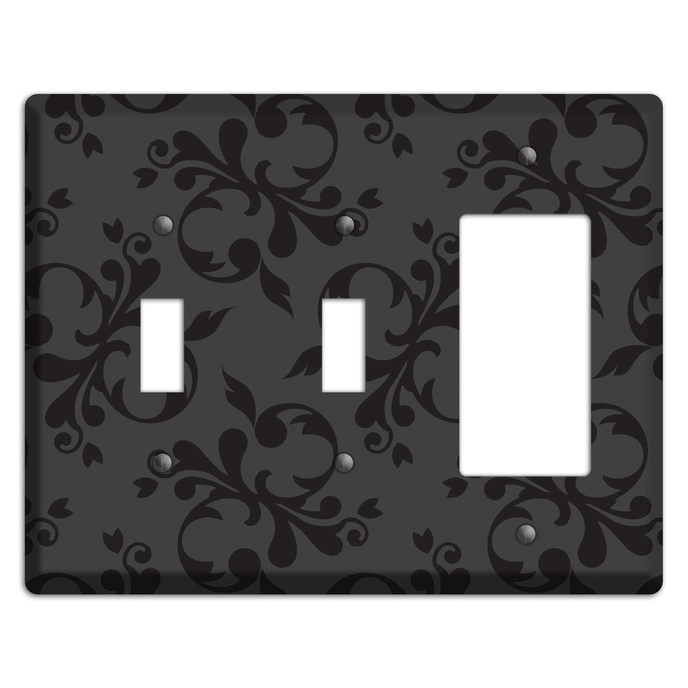 Grey Victorian Toile 2 Toggle / Rocker Wallplate
