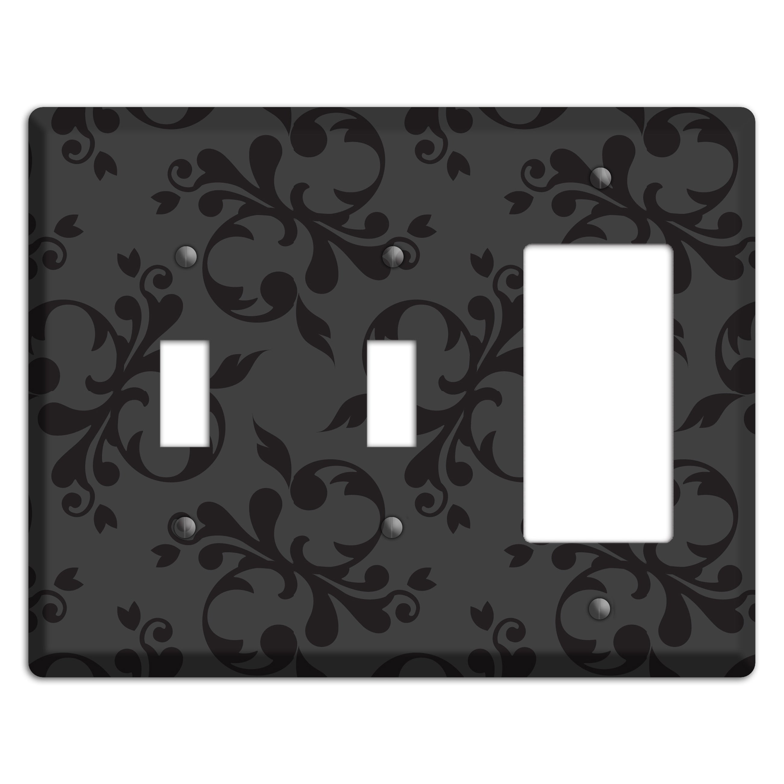 Grey Victorian Toile 2 Toggle / Rocker Wallplate