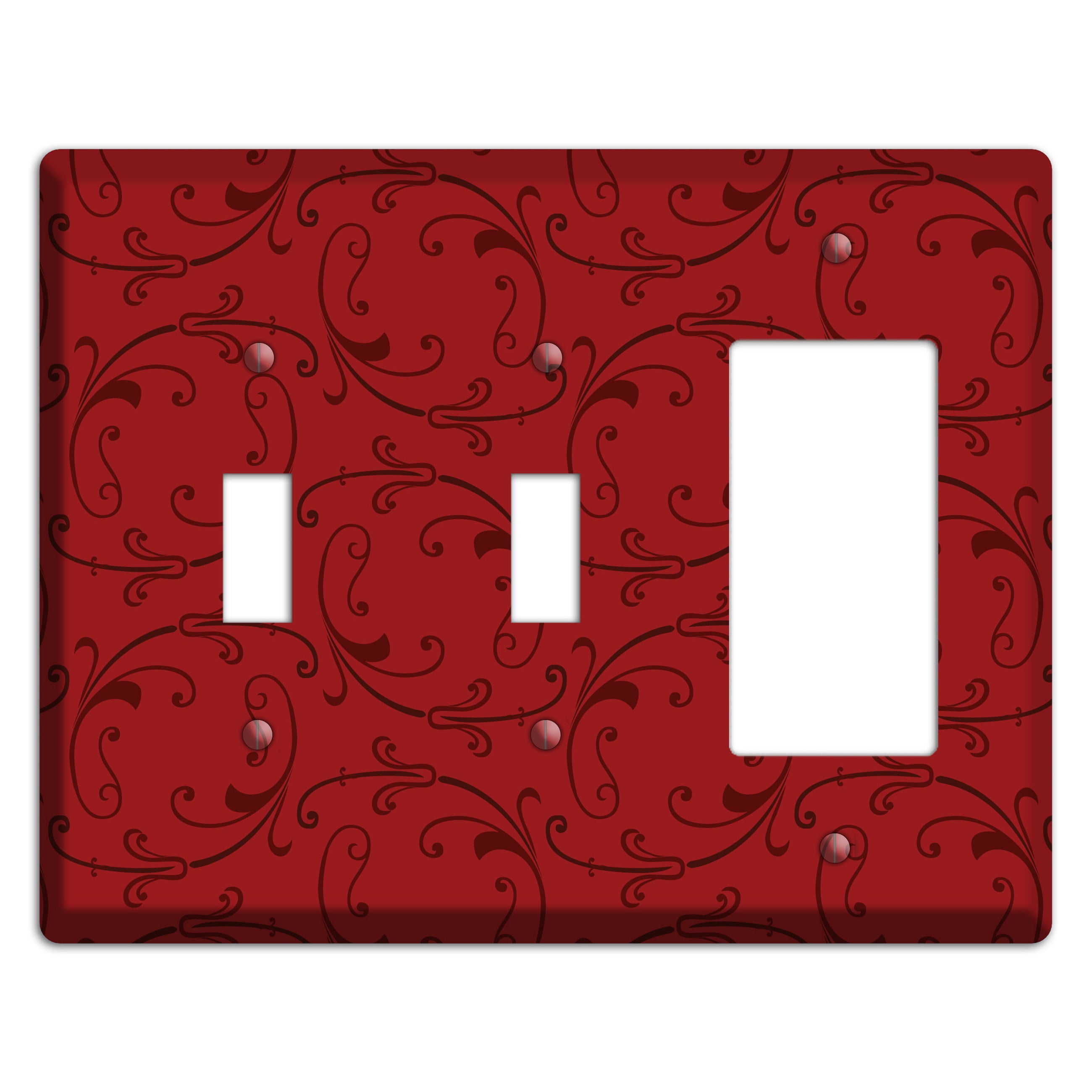 Red Victorian Sprig 2 Toggle / Rocker Wallplate