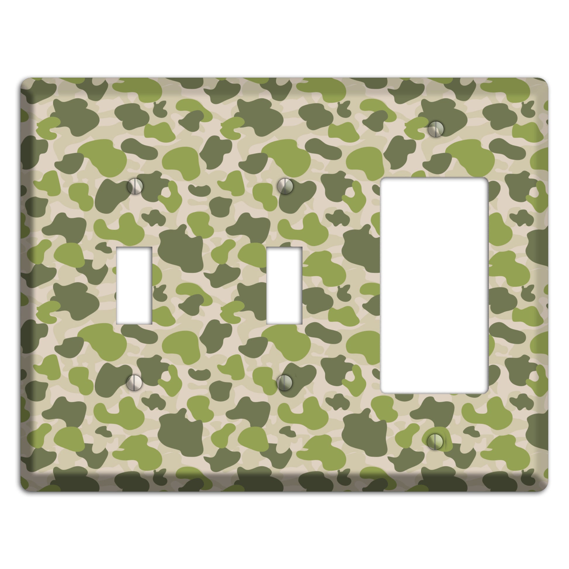 Jungle Green Parachute Camo 2 Toggle / Rocker Wallplate