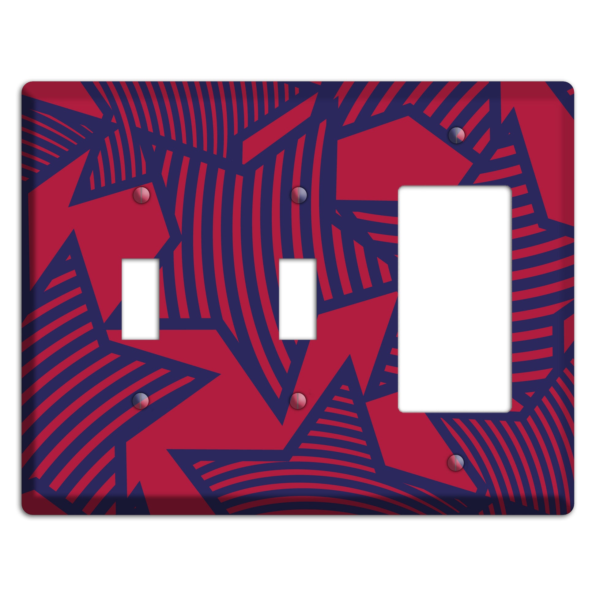 Red with Large Blue Stars 2 Toggle / Rocker Wallplate