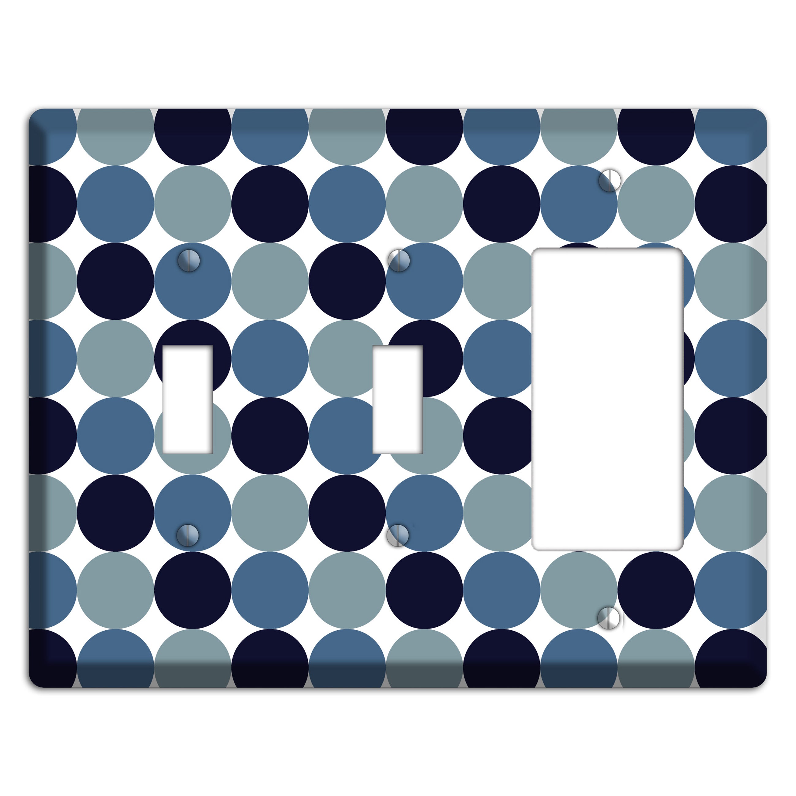 Multi Dusty Blue Tiled Dots 2 Toggle / Rocker Wallplate