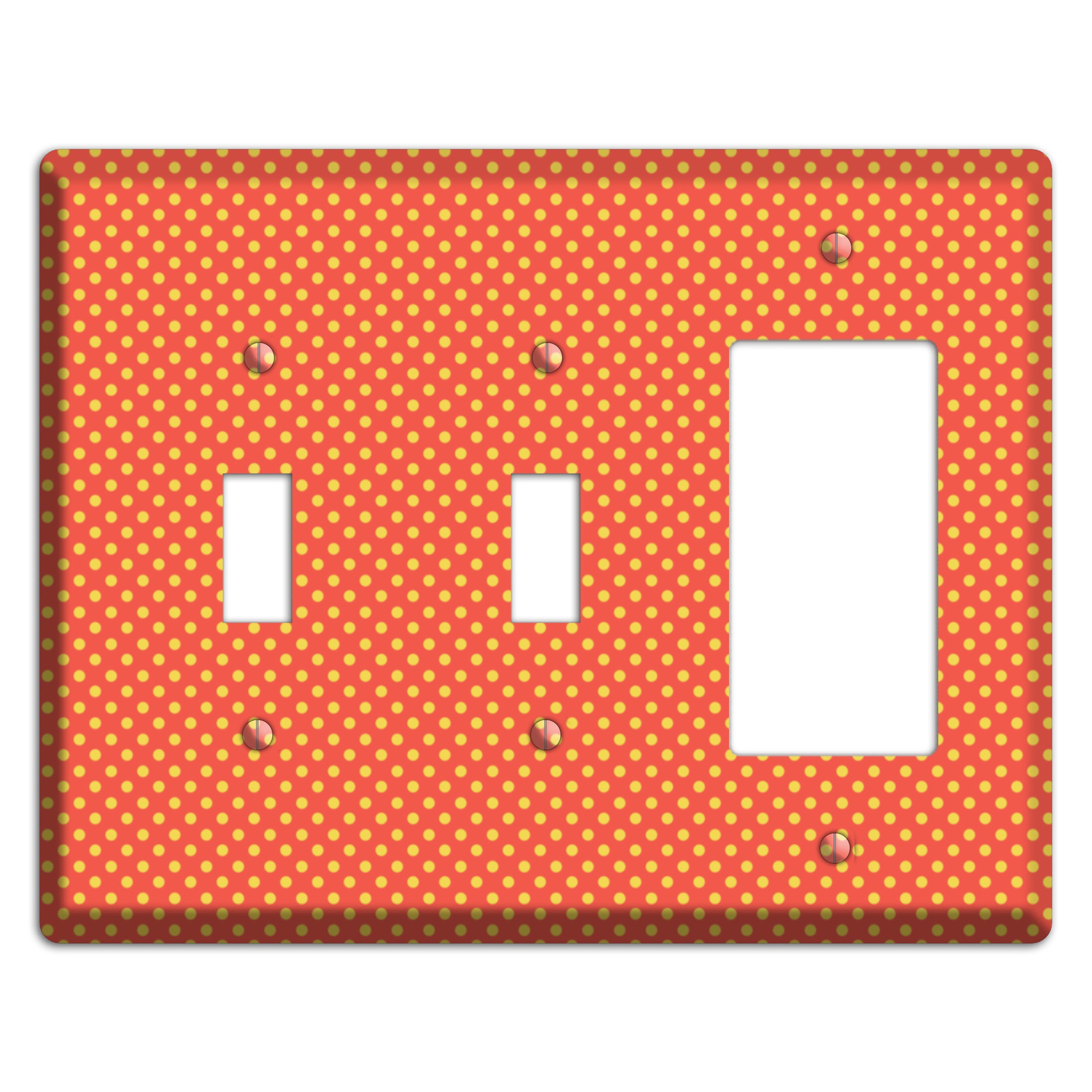 Orange Multi Tiny Polka Dots 2 Toggle / Rocker Wallplate