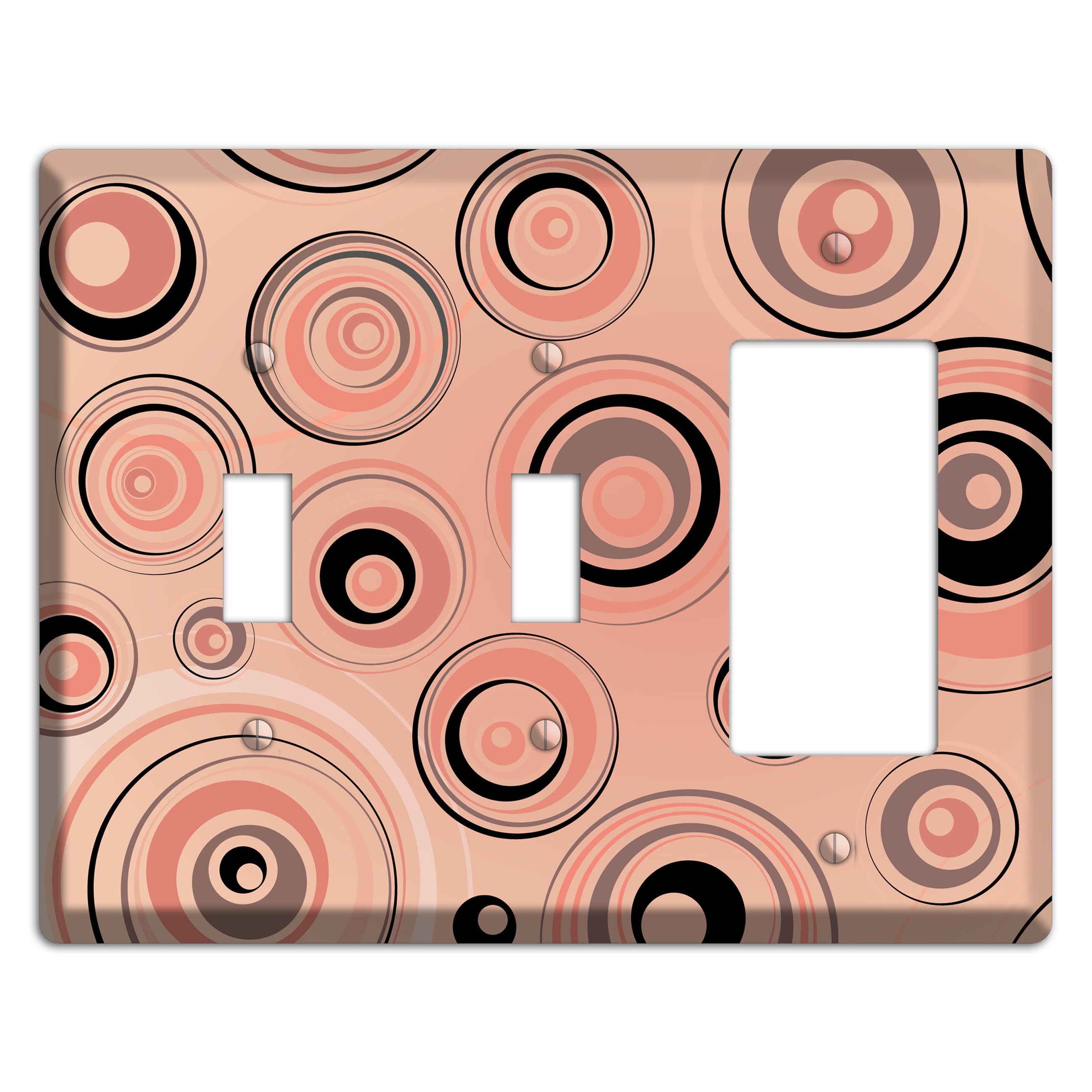 Salmon Circles 2 Toggle / Rocker Wallplate