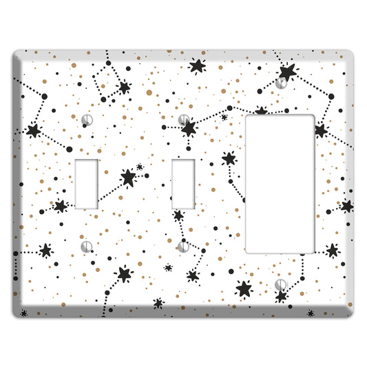 Constellations White 2 Toggle / Rocker Wallplate
