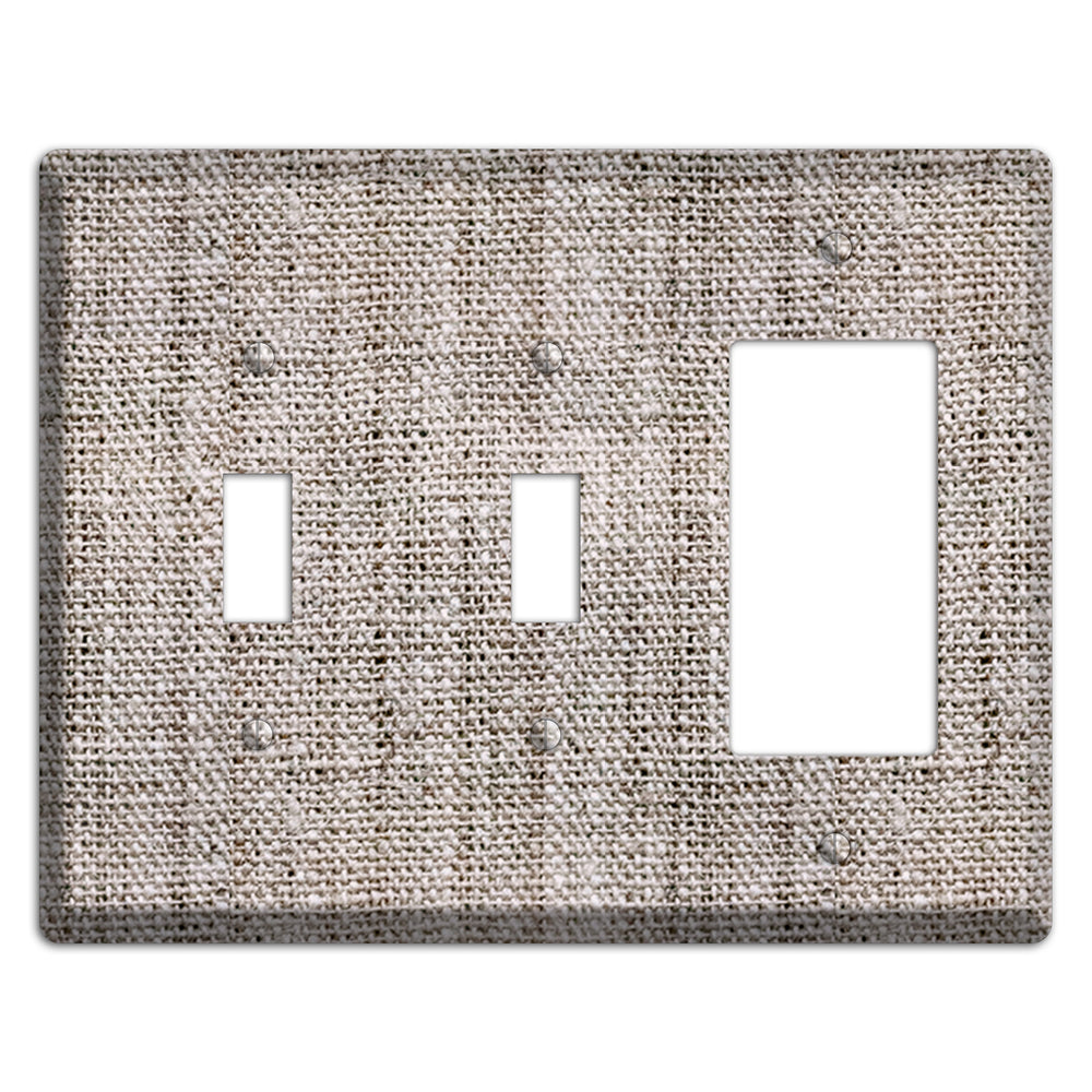 Natural Gray Burlap 2 Toggle / Rocker Wallplate