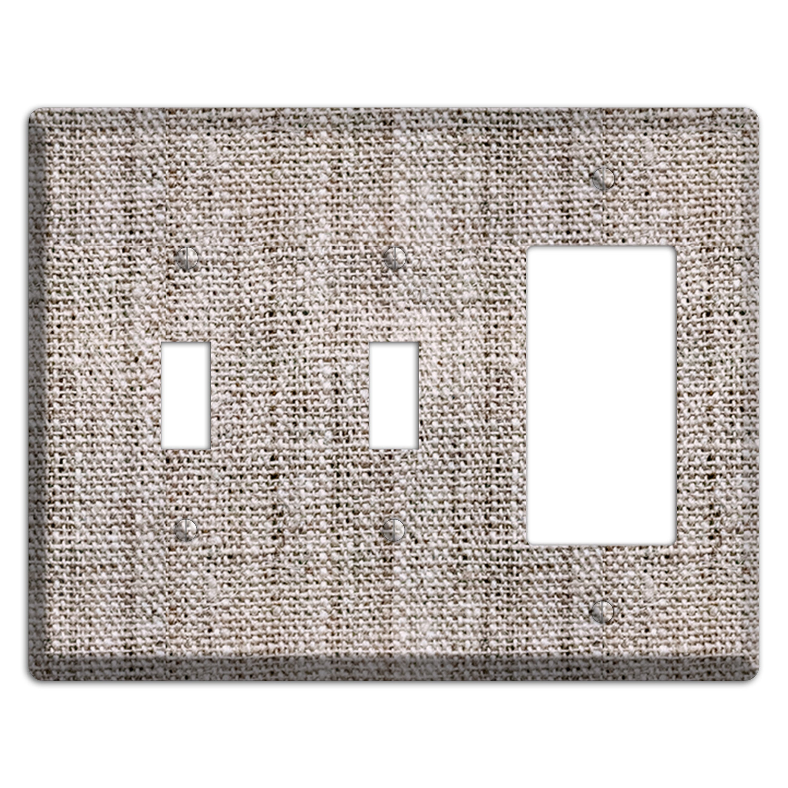 Natural Gray Burlap 2 Toggle / Rocker Wallplate