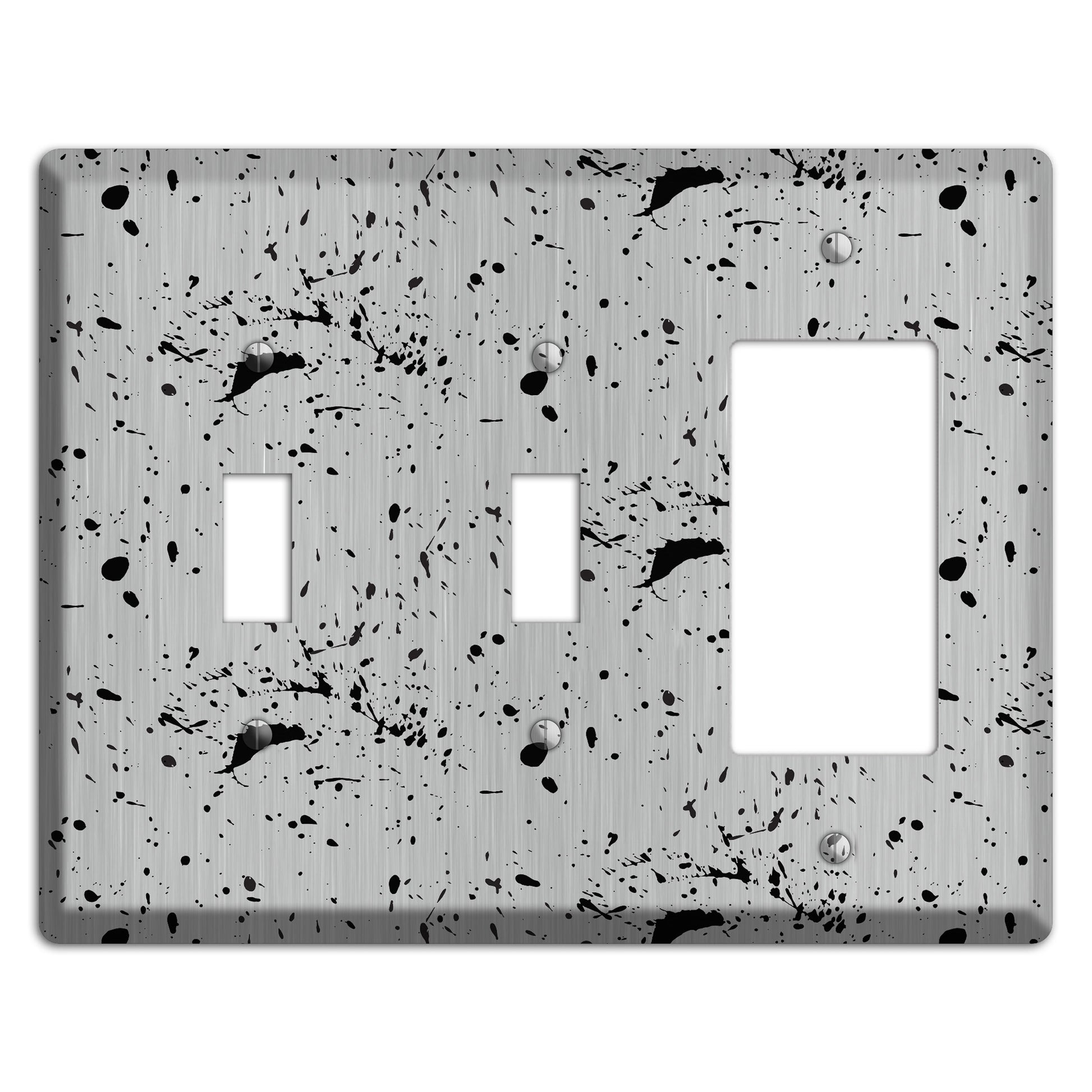 Ink Splash 5 Stainless 2 Toggle / Rocker Wallplate