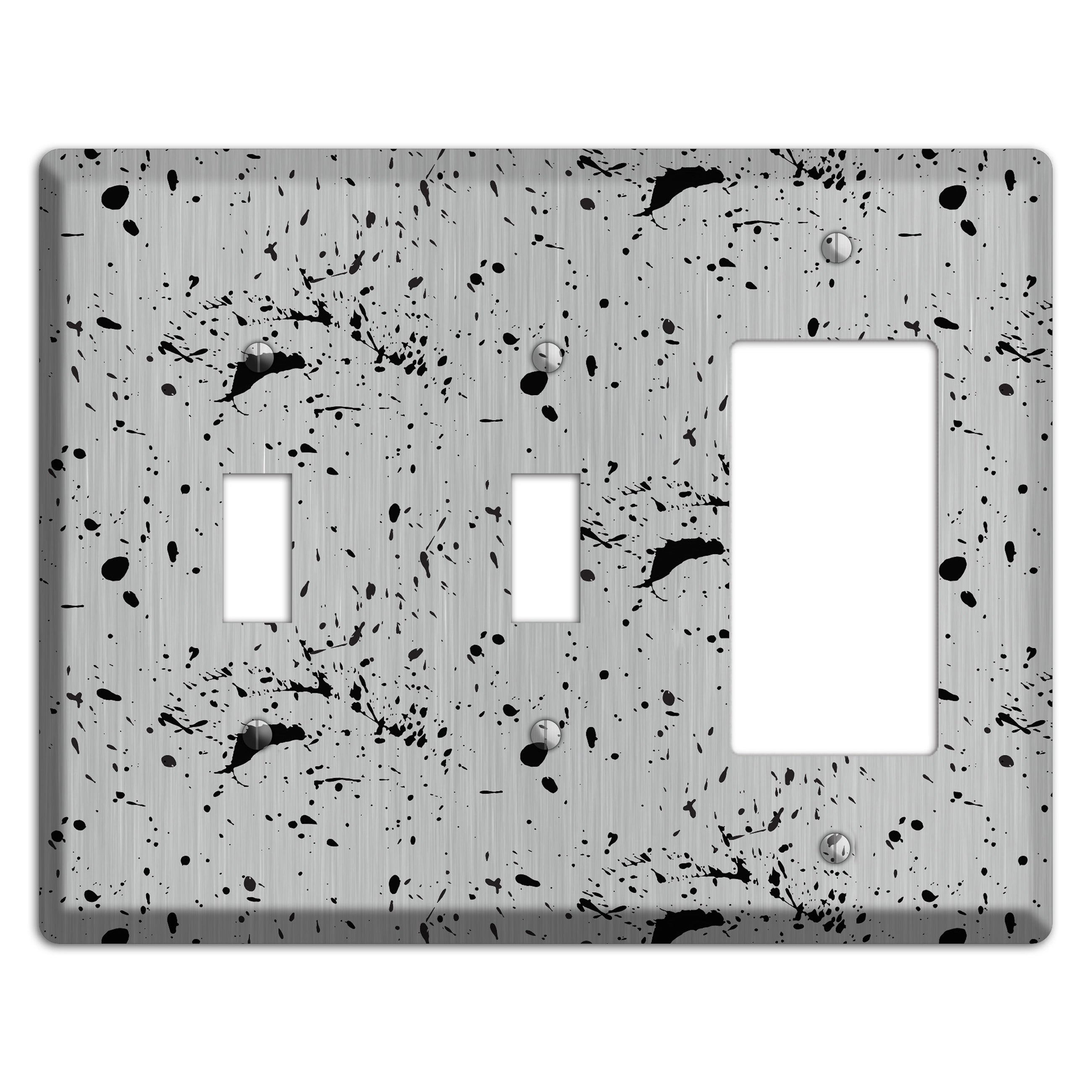 Ink Splash 5 Stainless 2 Toggle / Rocker Wallplate