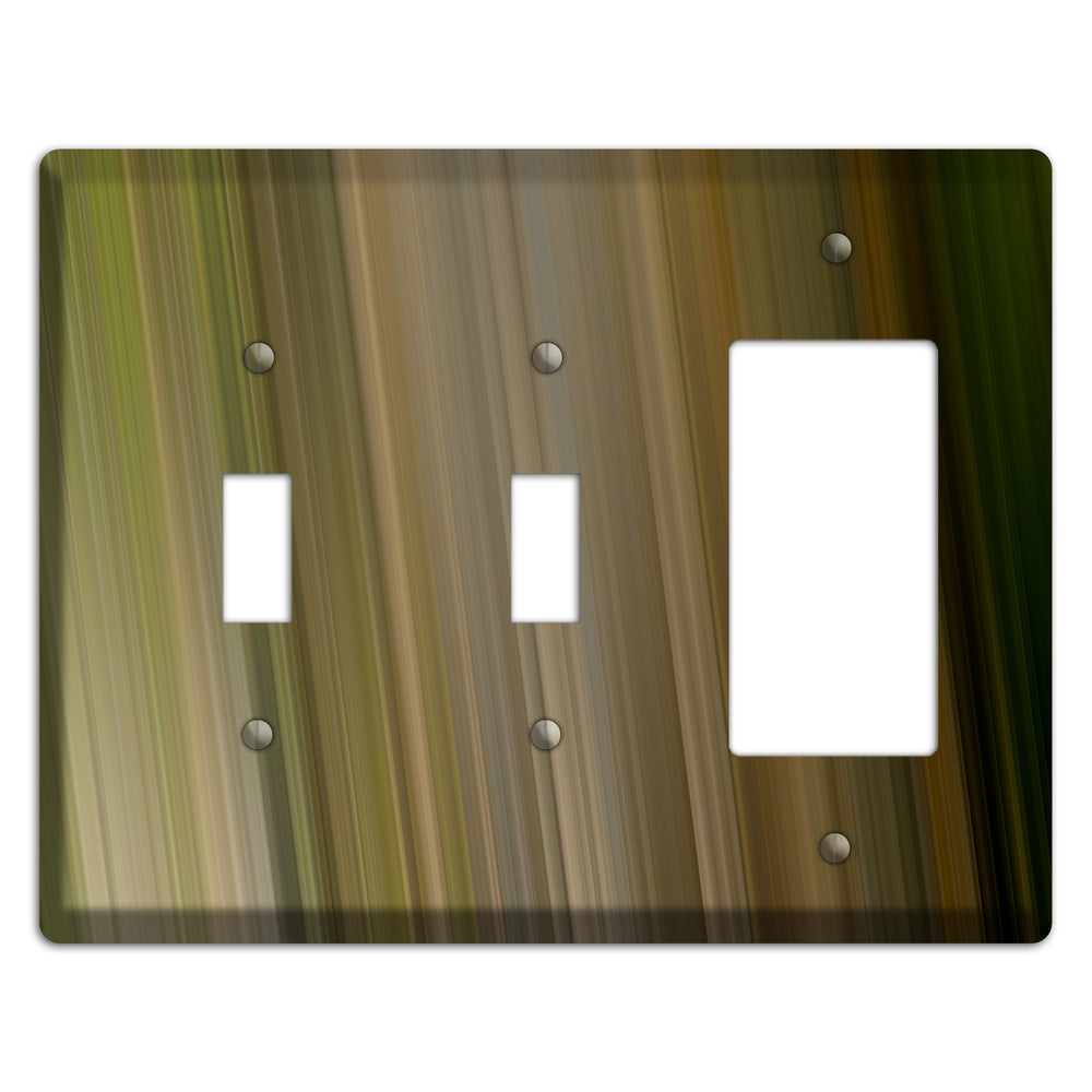 Olive and Brown Ray of Light 2 Toggle / Rocker Wallplate