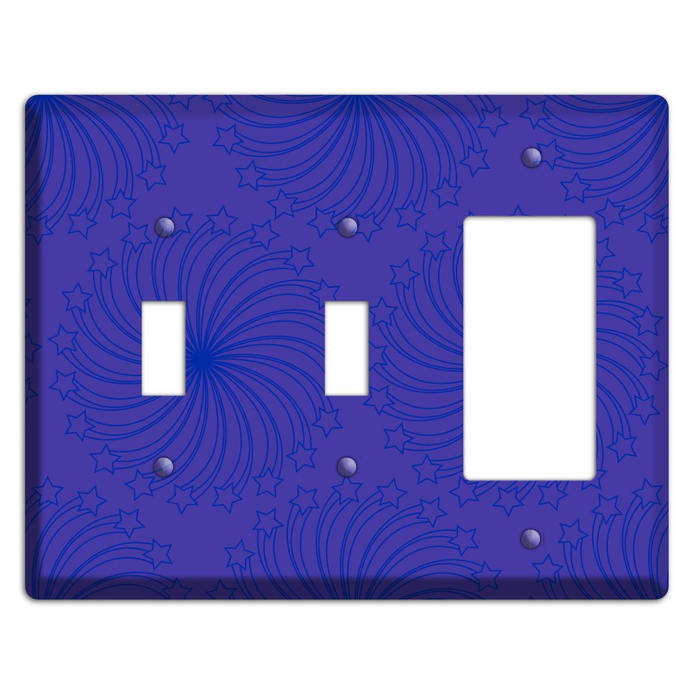 Multi Purple Star Swirl 2 Toggle / Rocker Wallplate
