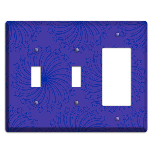 Multi Purple Star Swirl 2 Toggle / Rocker Wallplate