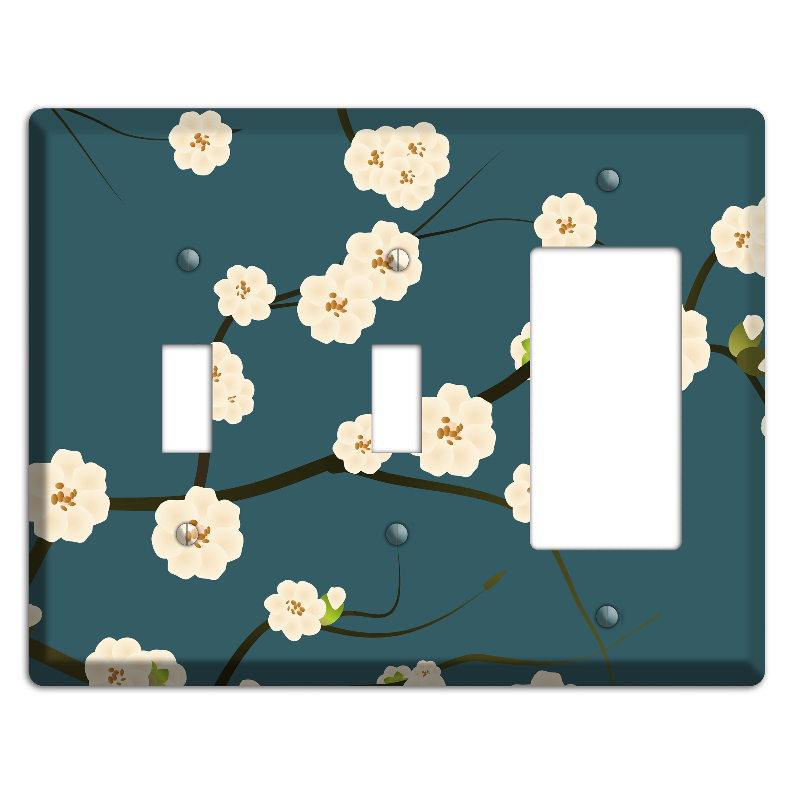 Blue Cherry Blossoms 2 Toggle / Rocker Wallplate