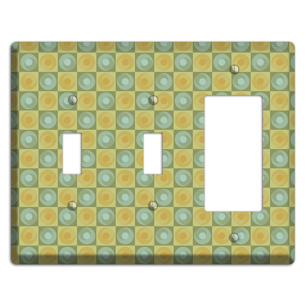 Green and Yellow Squares 2 Toggle / Rocker Wallplate