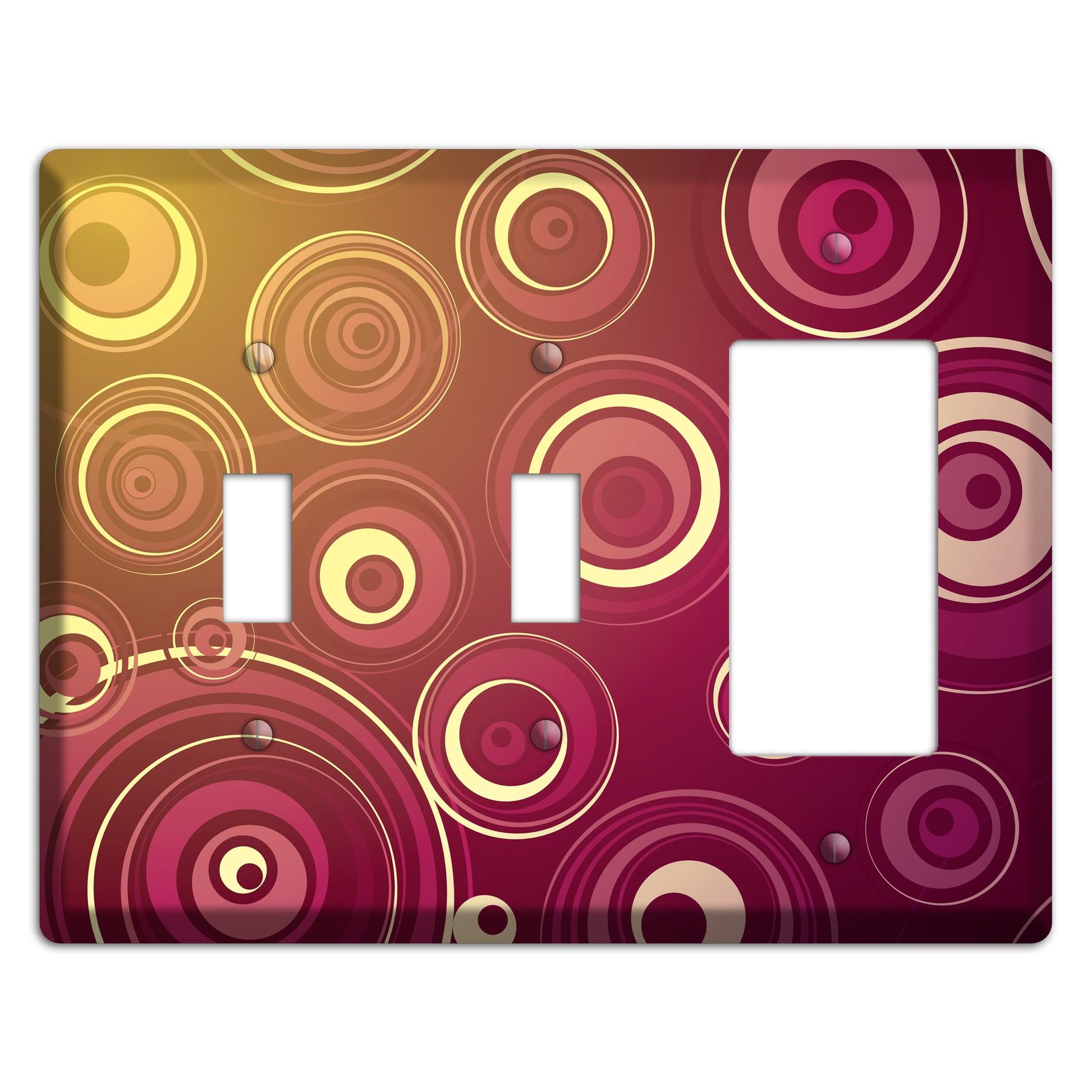 Maroon and Yellow Circles 2 Toggle / Rocker Wallplate