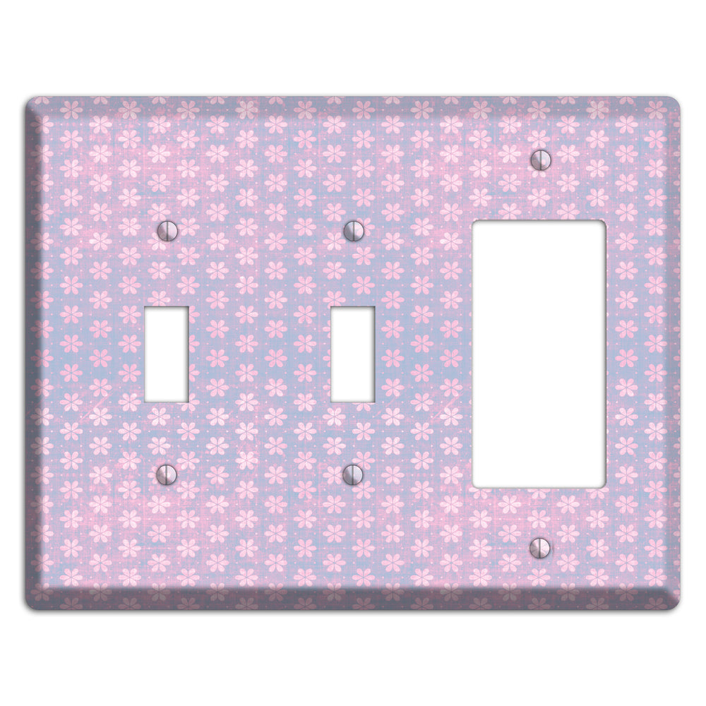 Green Grunge Floral Contour 2 Toggle / Rocker Wallplate