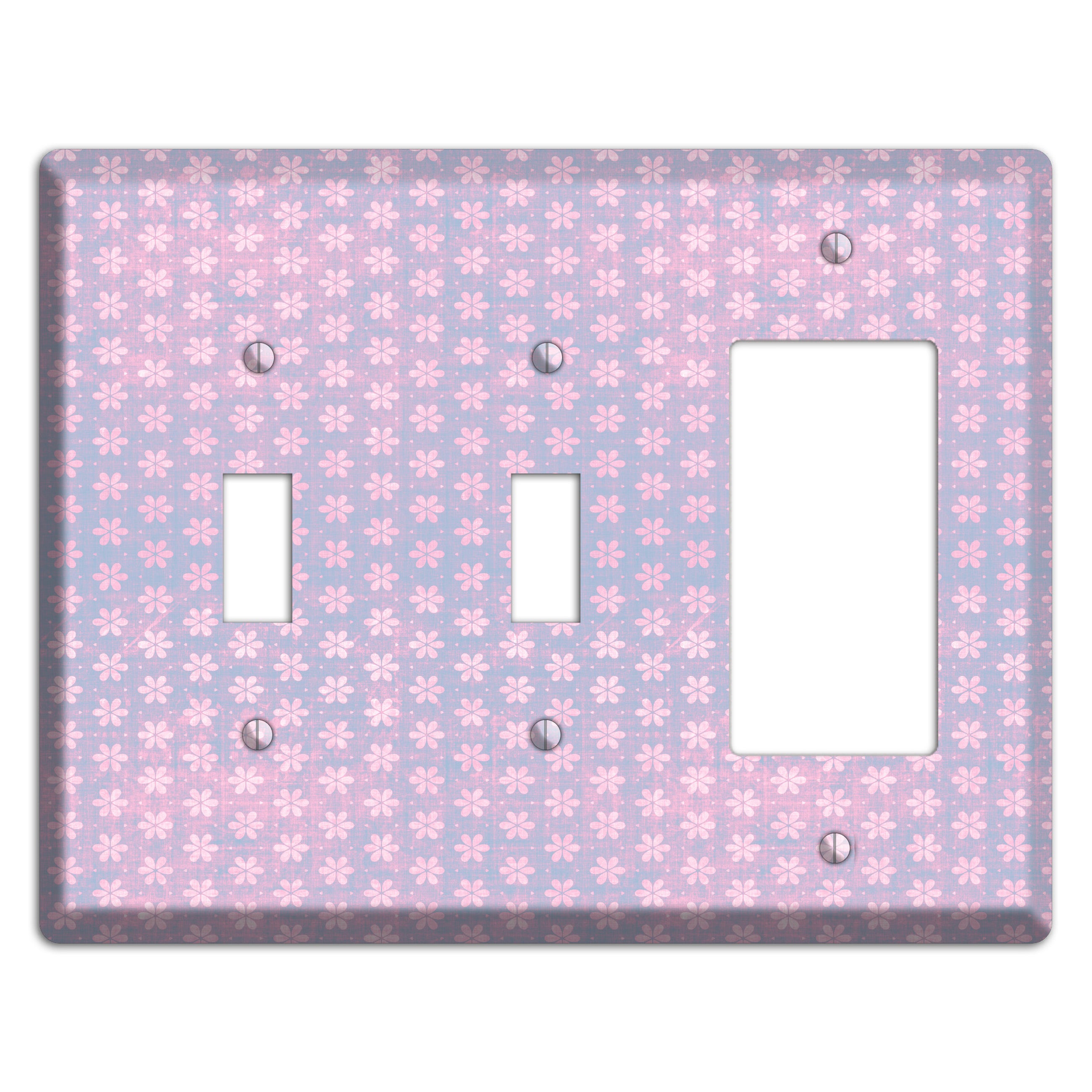 Green Grunge Floral Contour 2 Toggle / Rocker Wallplate