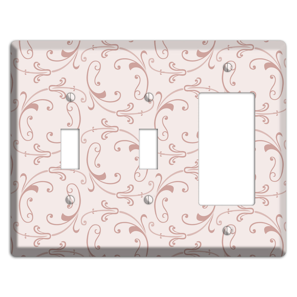 Dusty Rose Victorian Sprig 2 Toggle / Rocker Wallplate