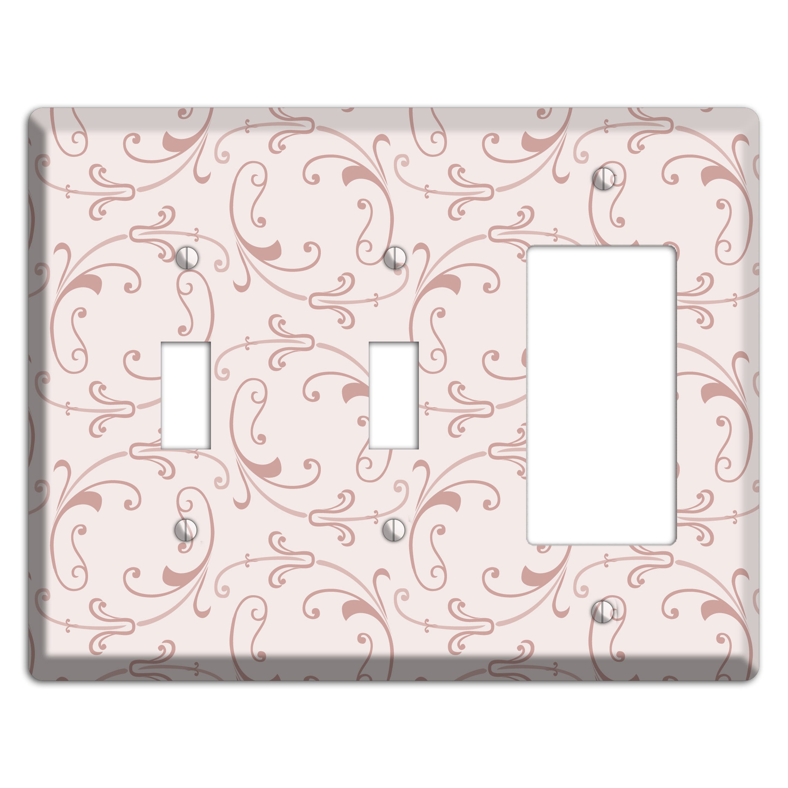Dusty Rose Victorian Sprig 2 Toggle / Rocker Wallplate