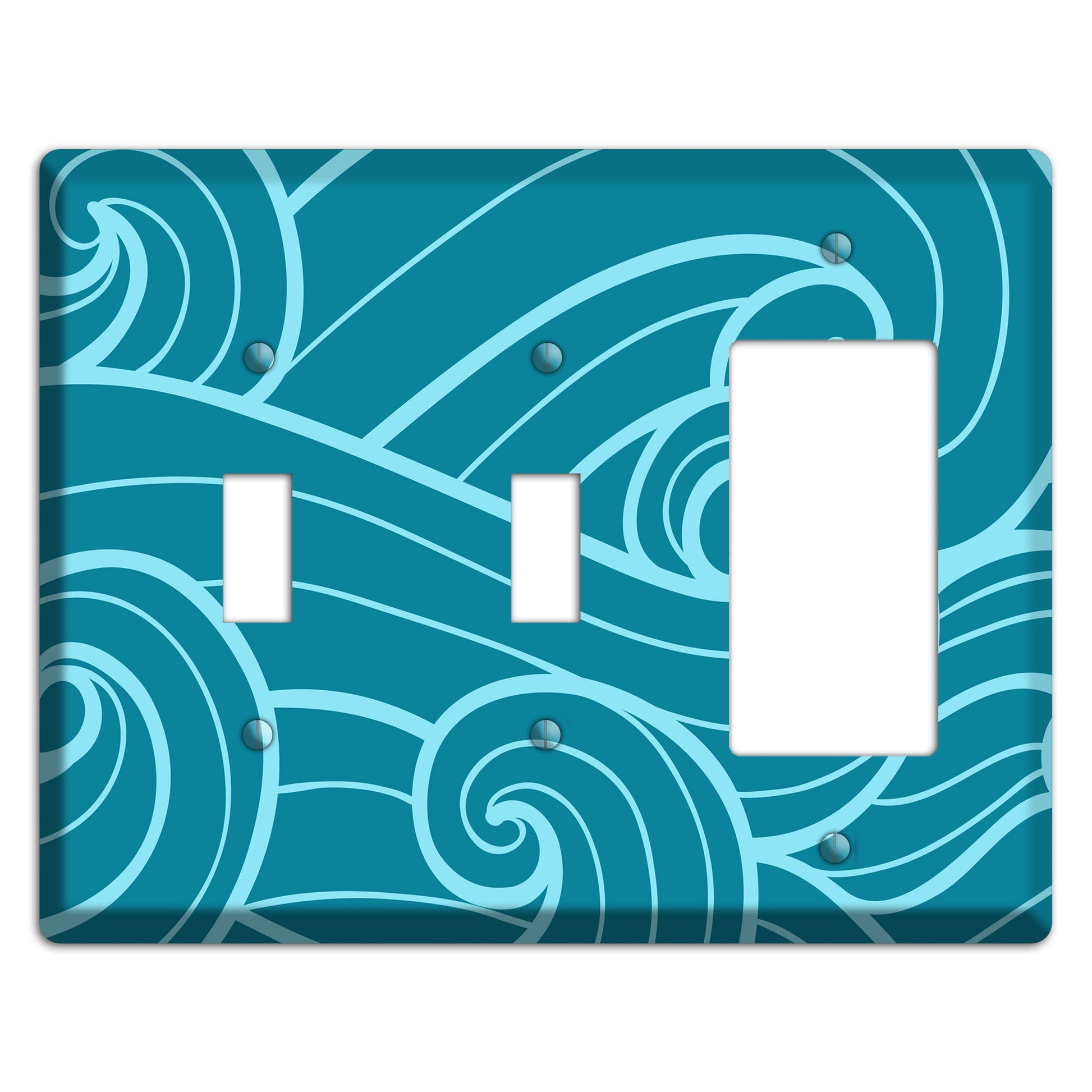 Abstract Curl Turquois 2 Toggle / Rocker Wallplate