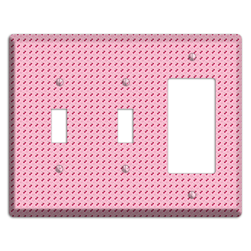 Pink with Cherries 2 Toggle / Rocker Wallplate