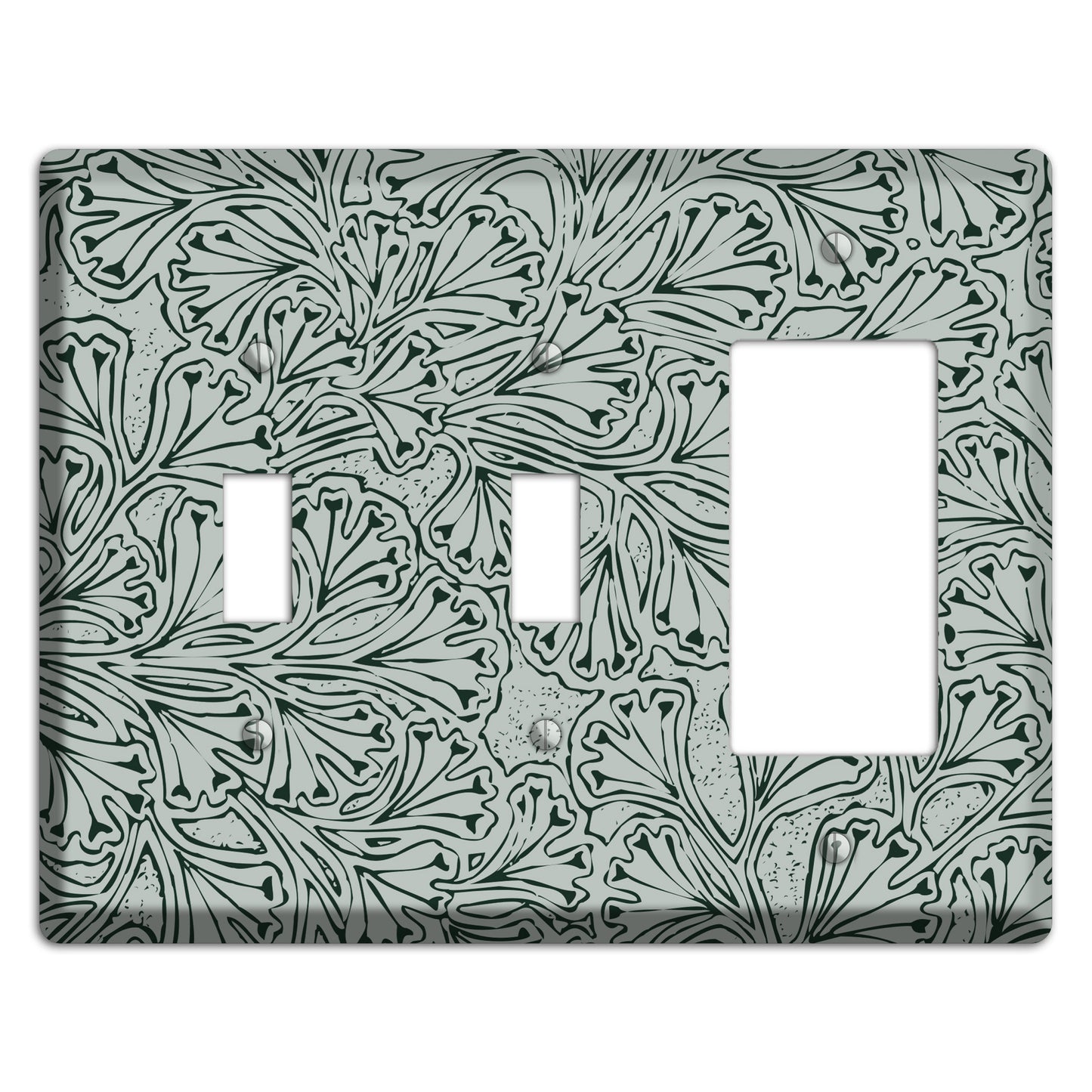 Deco Grey Interlocking Floral 2 Toggle / Rocker Wallplate