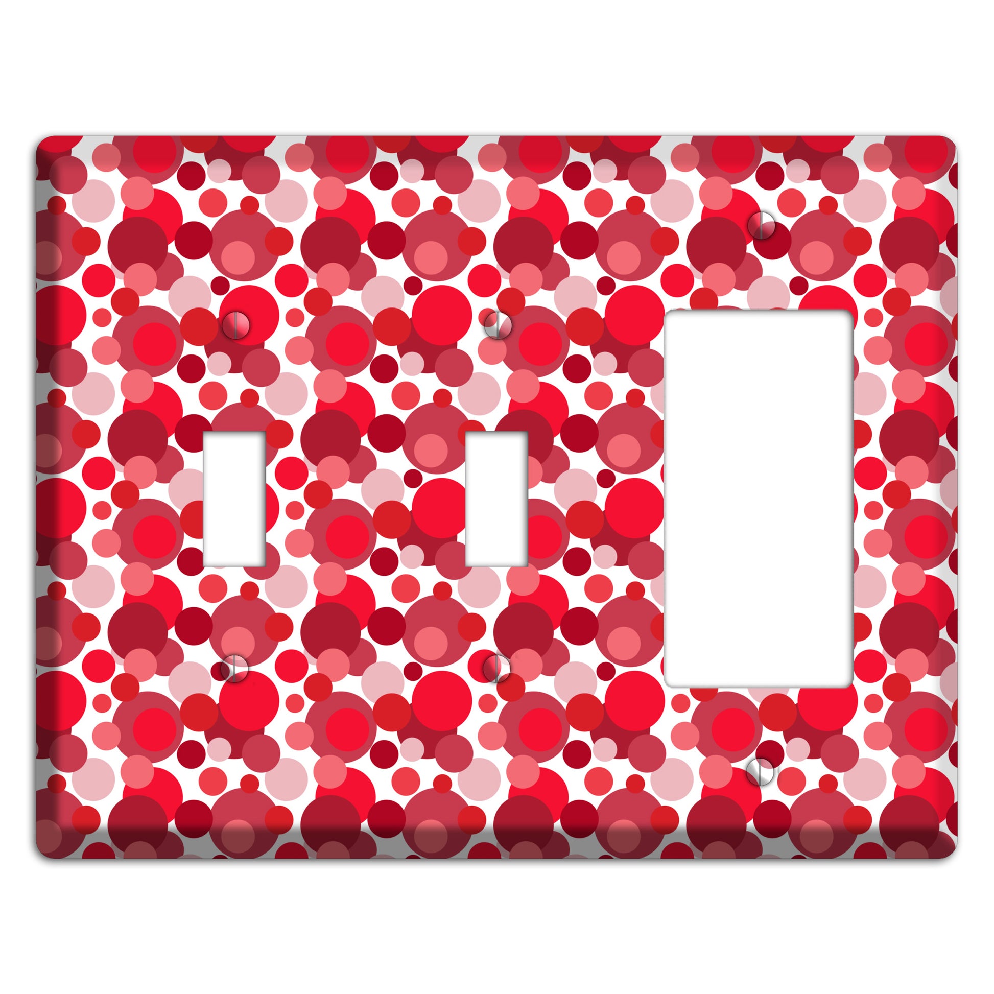 Multi Red Bubble Dots 2 Toggle / Rocker Wallplate