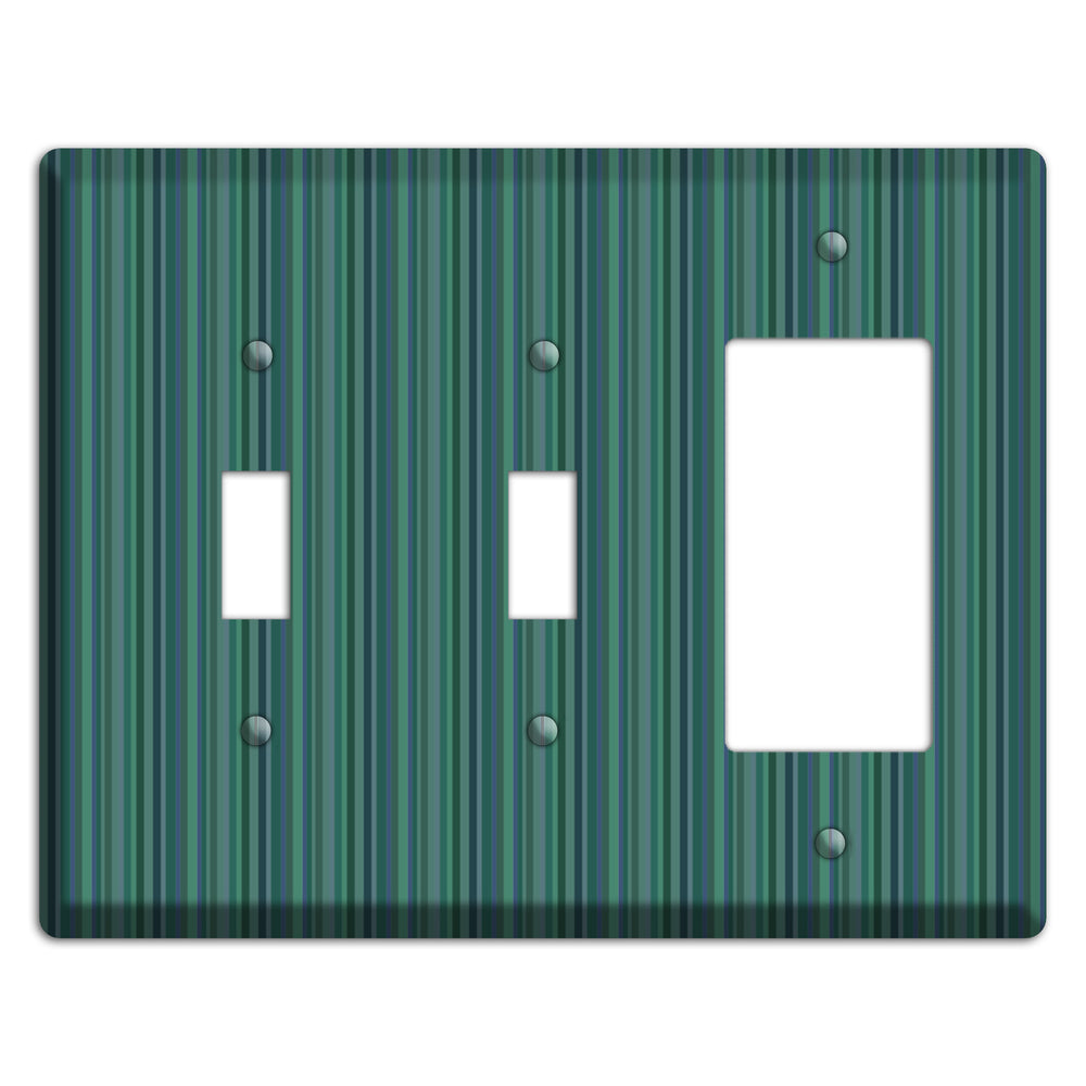 Multi Jade Vertical Stripes 2 Toggle / Rocker Wallplate