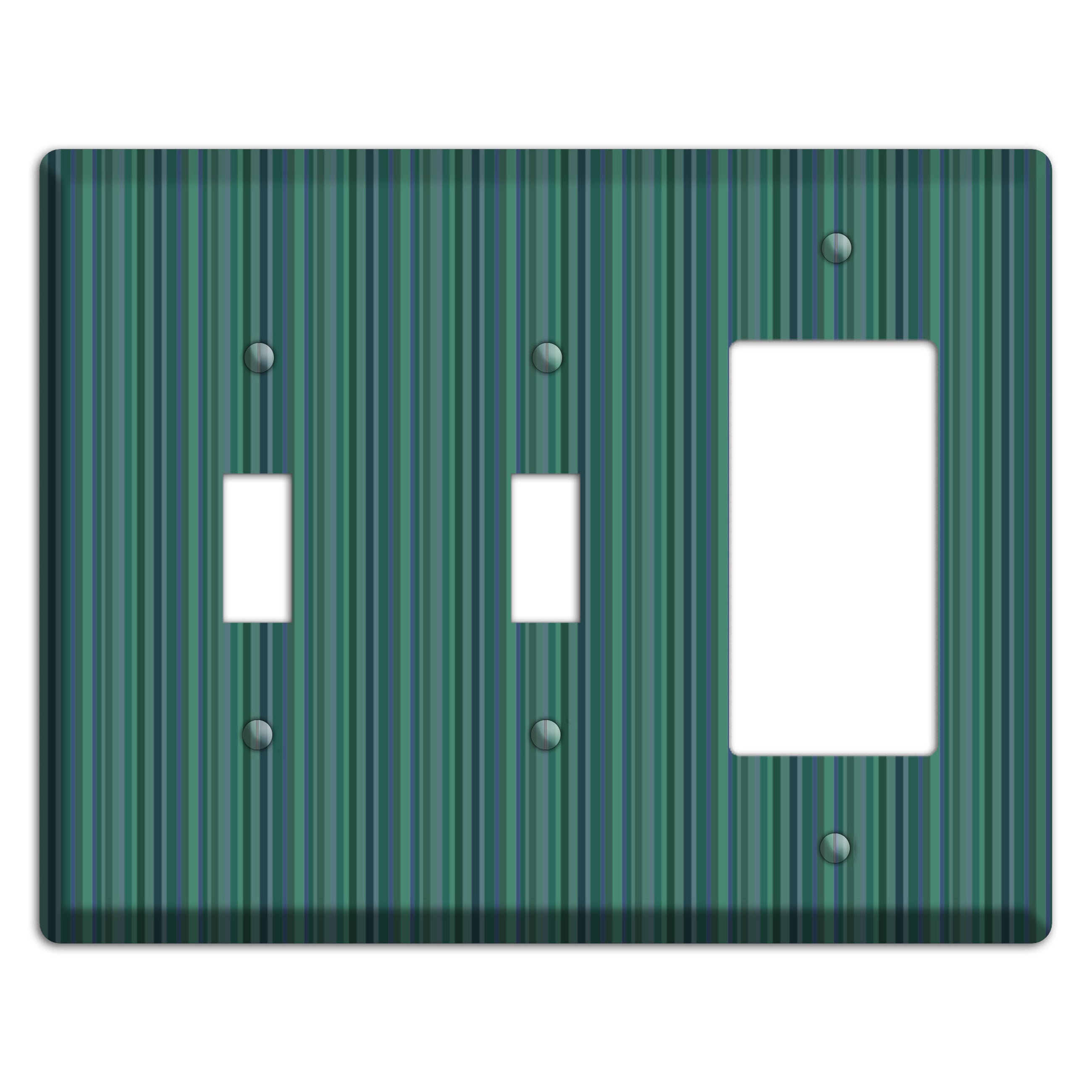 Multi Jade Vertical Stripes 2 Toggle / Rocker Wallplate
