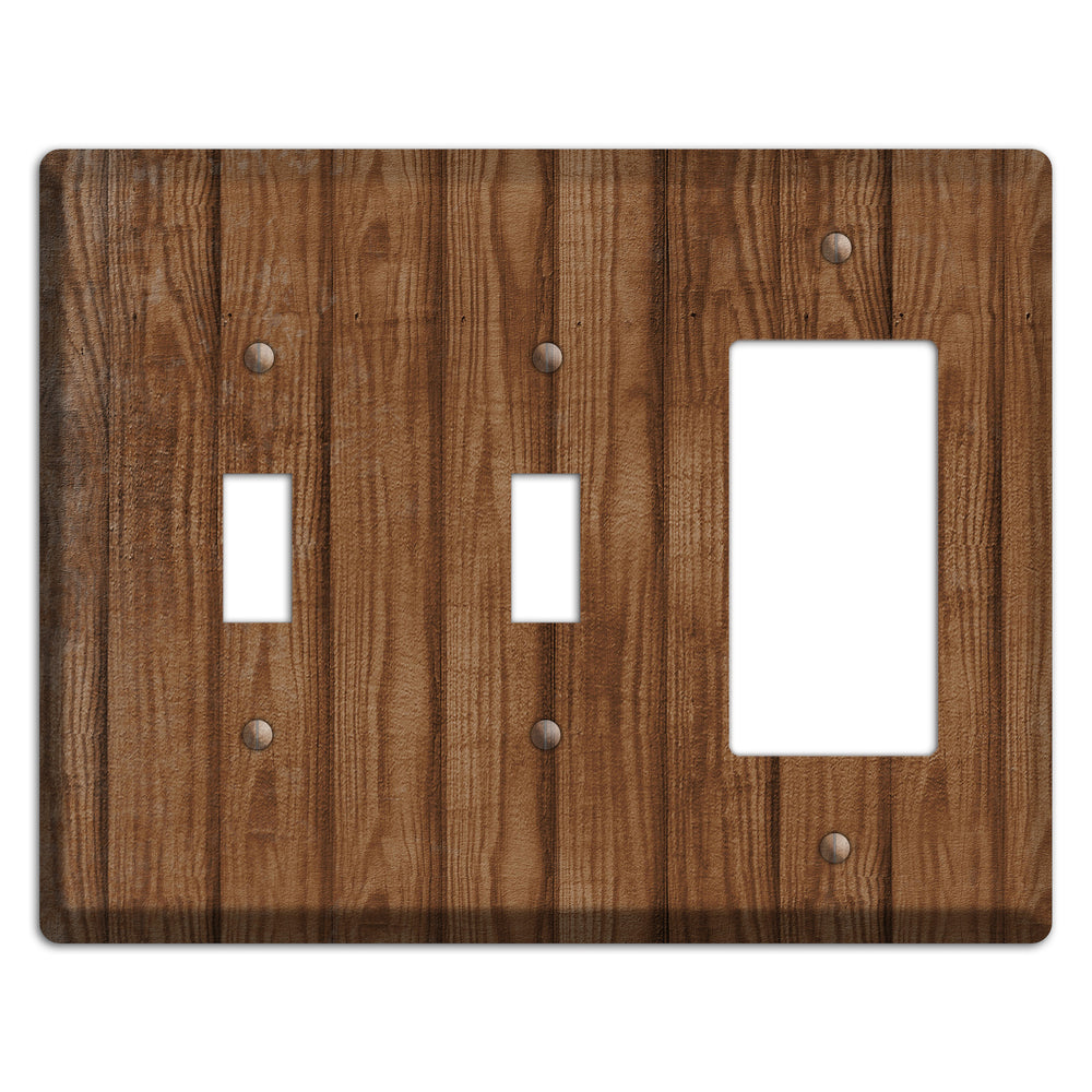 Old Copper Weathered Wood 2 Toggle / Rocker Wallplate