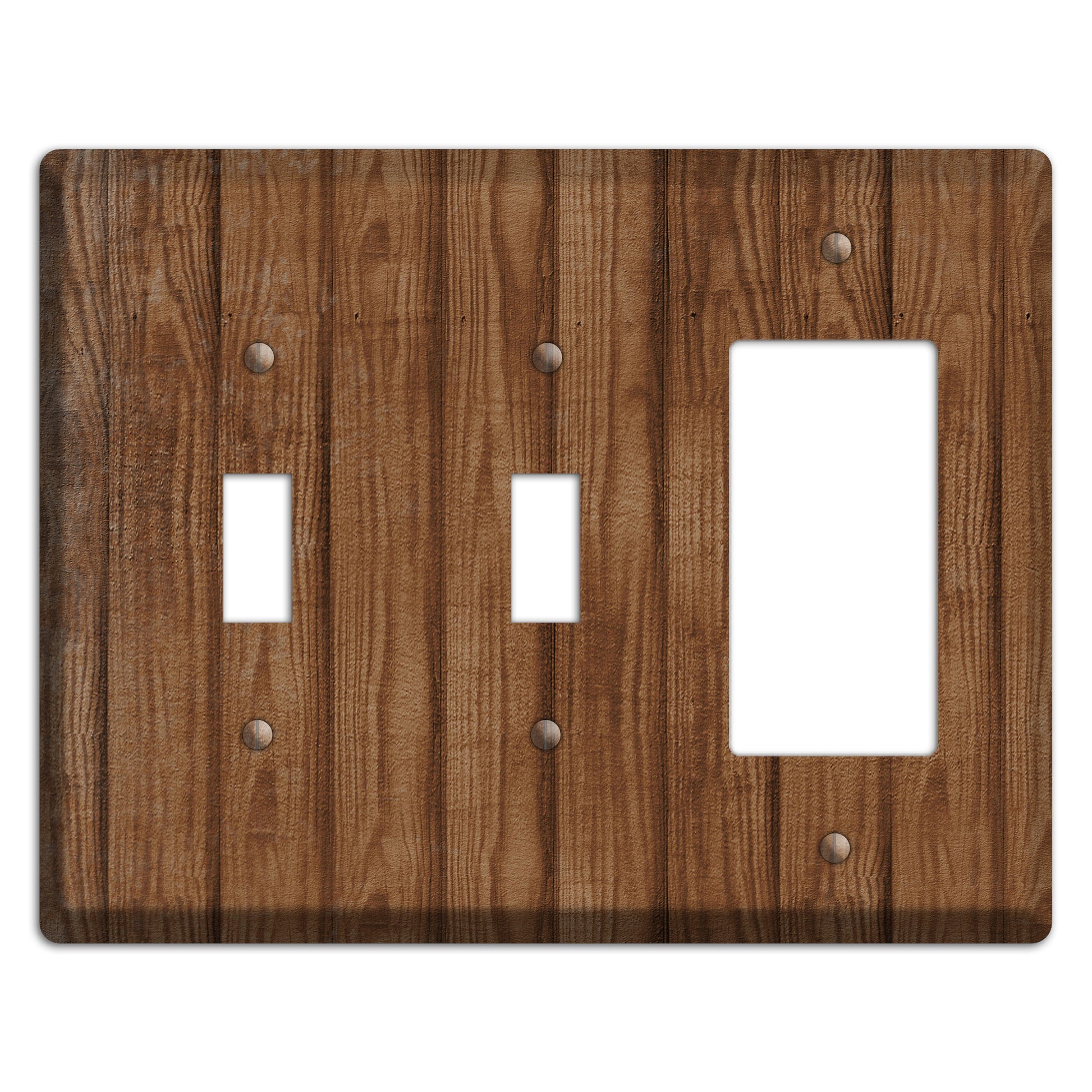 Old Copper Weathered Wood 2 Toggle / Rocker Wallplate