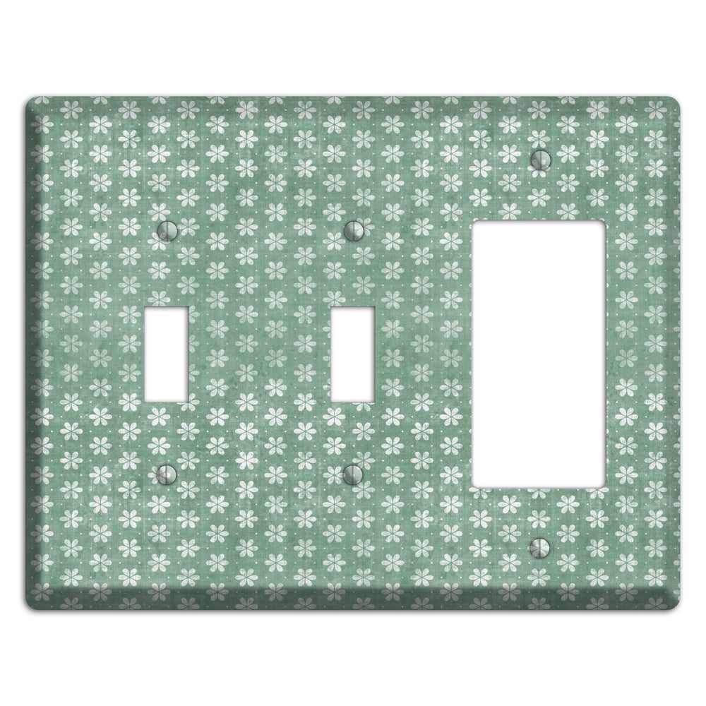 Mustard Grunge Floral Contour 2 Toggle / Rocker Wallplate
