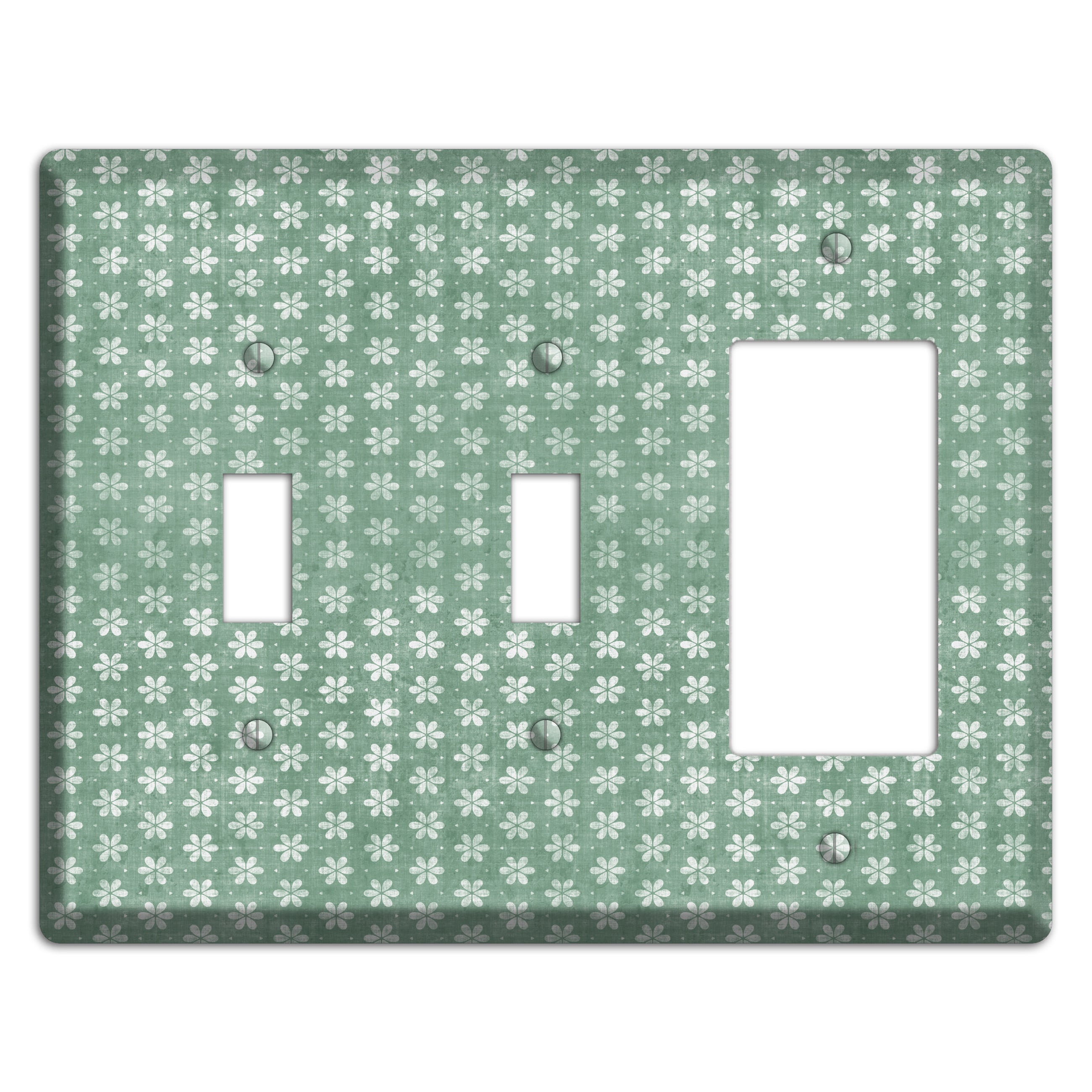 Mustard Grunge Floral Contour 2 Toggle / Rocker Wallplate