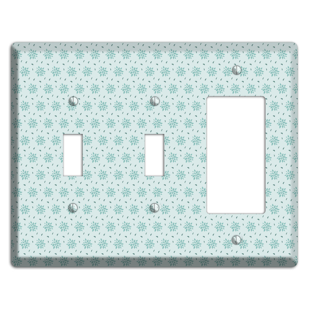 Soft Blue Calico 2 Toggle / Rocker Wallplate