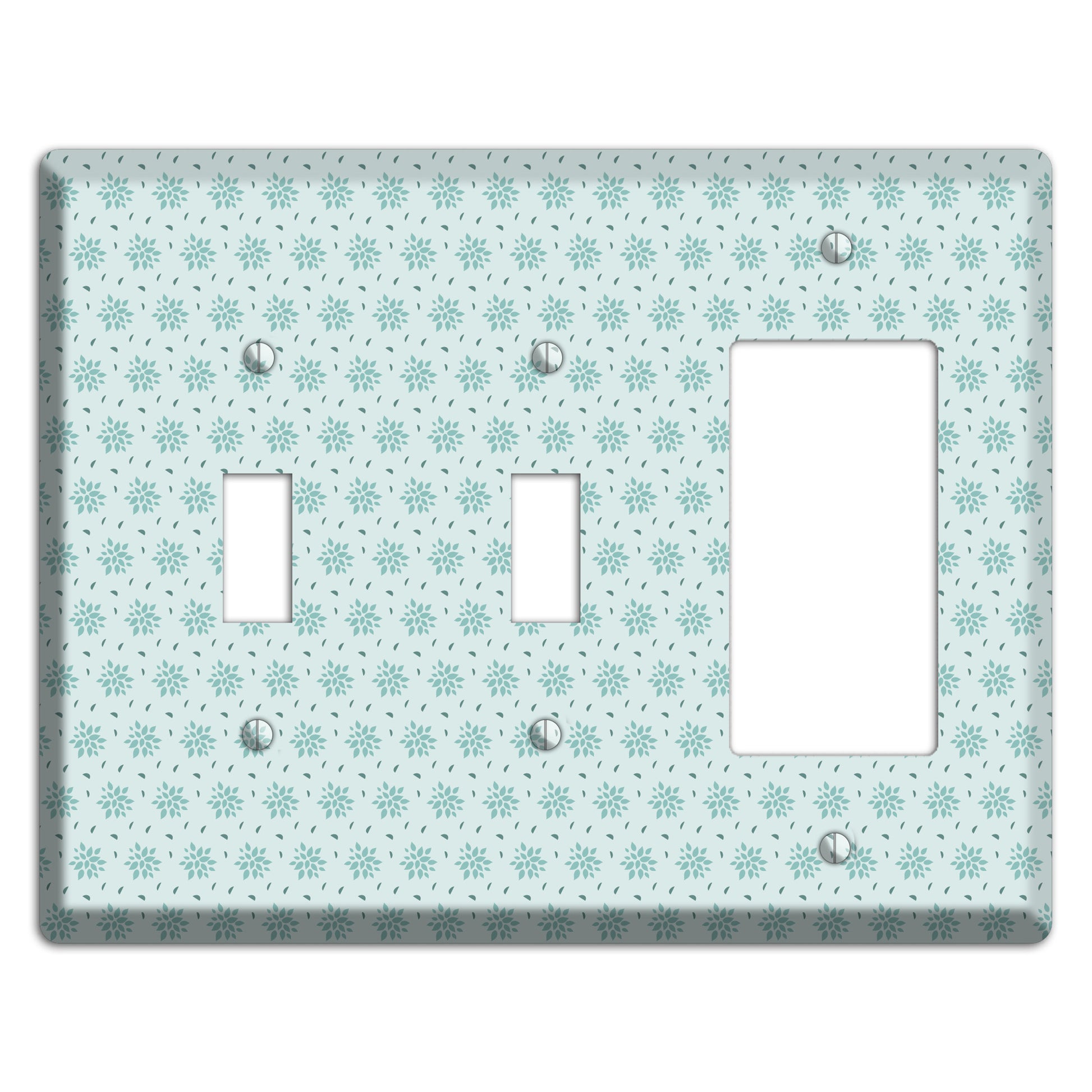 Soft Blue Calico 2 Toggle / Rocker Wallplate
