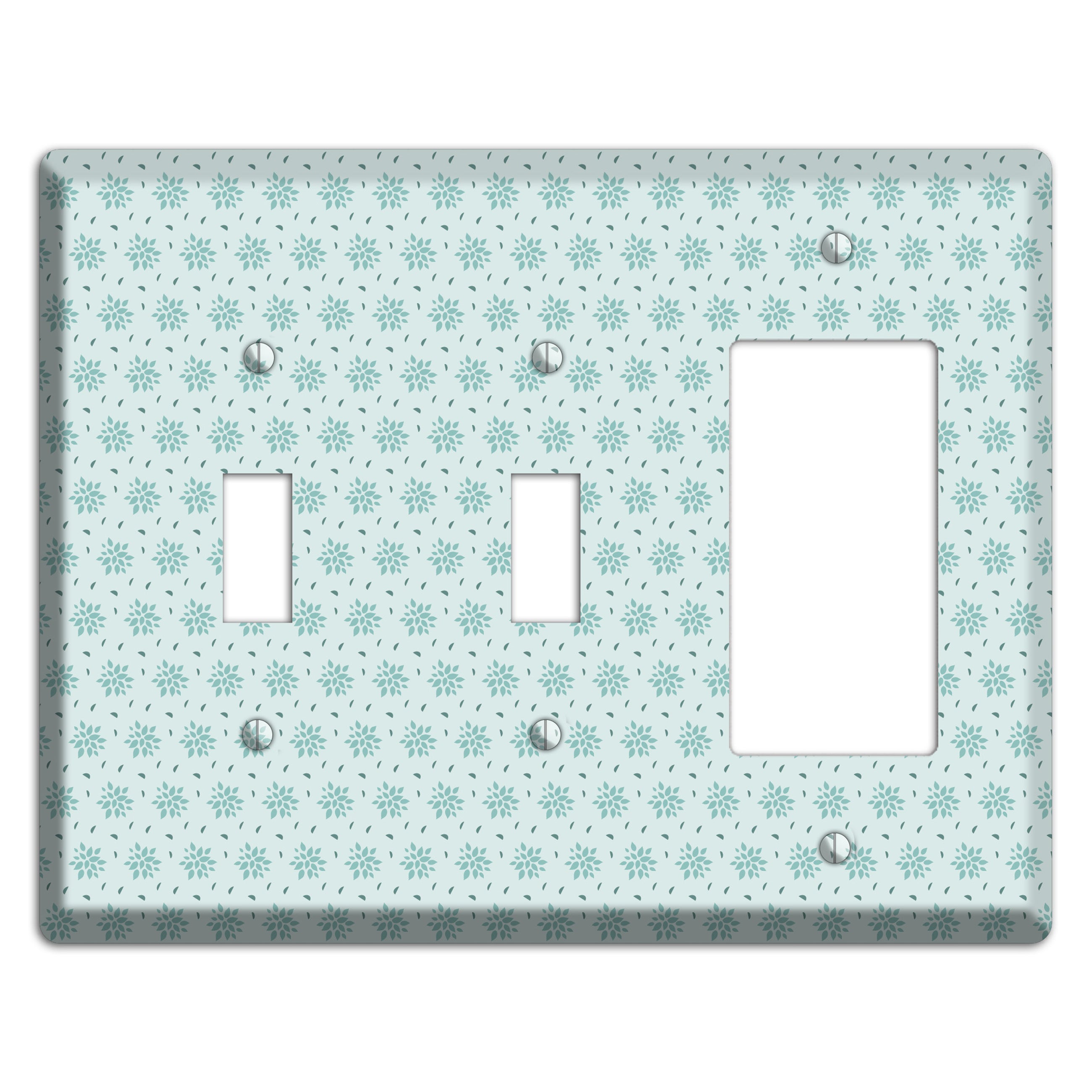 Soft Blue Calico 2 Toggle / Rocker Wallplate