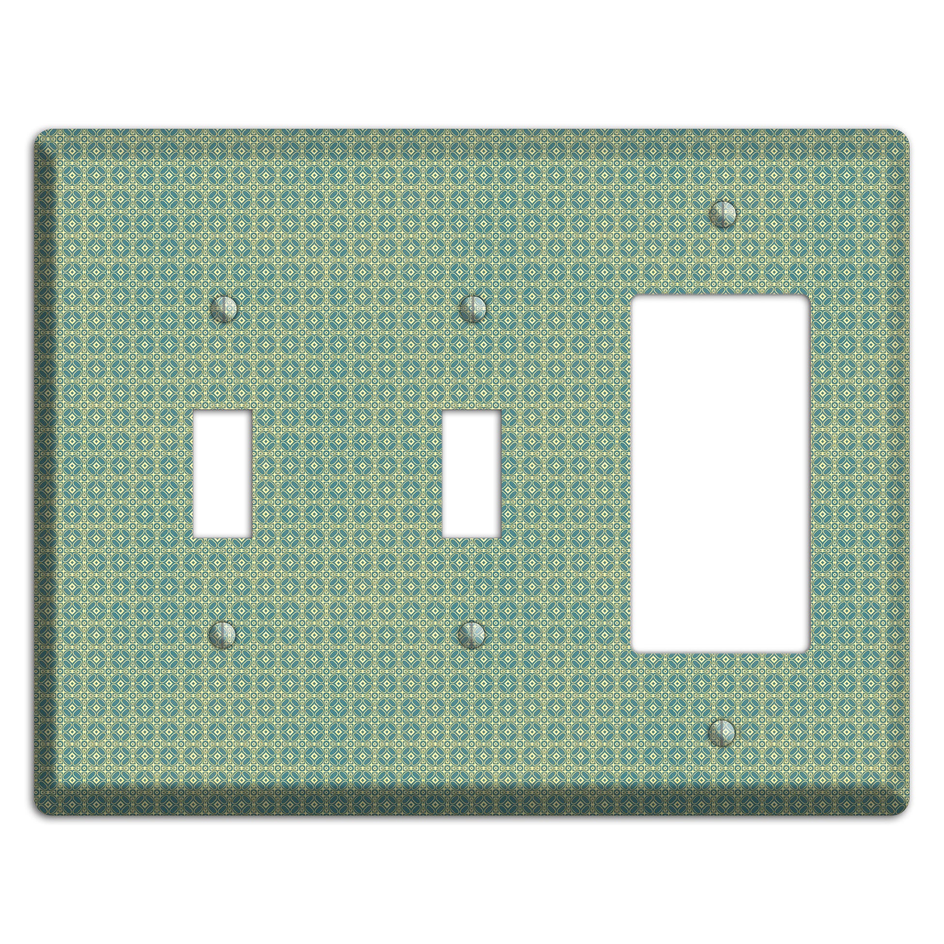 Multi Soft Green Arabesque 2 Toggle / Rocker Wallplate