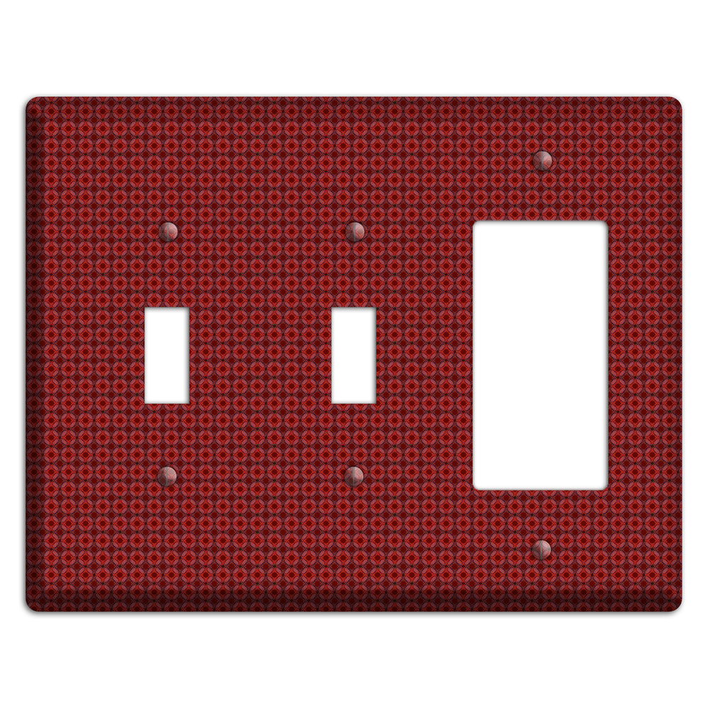 Multi Red Tiled Foulard 2 Toggle / Rocker Wallplate