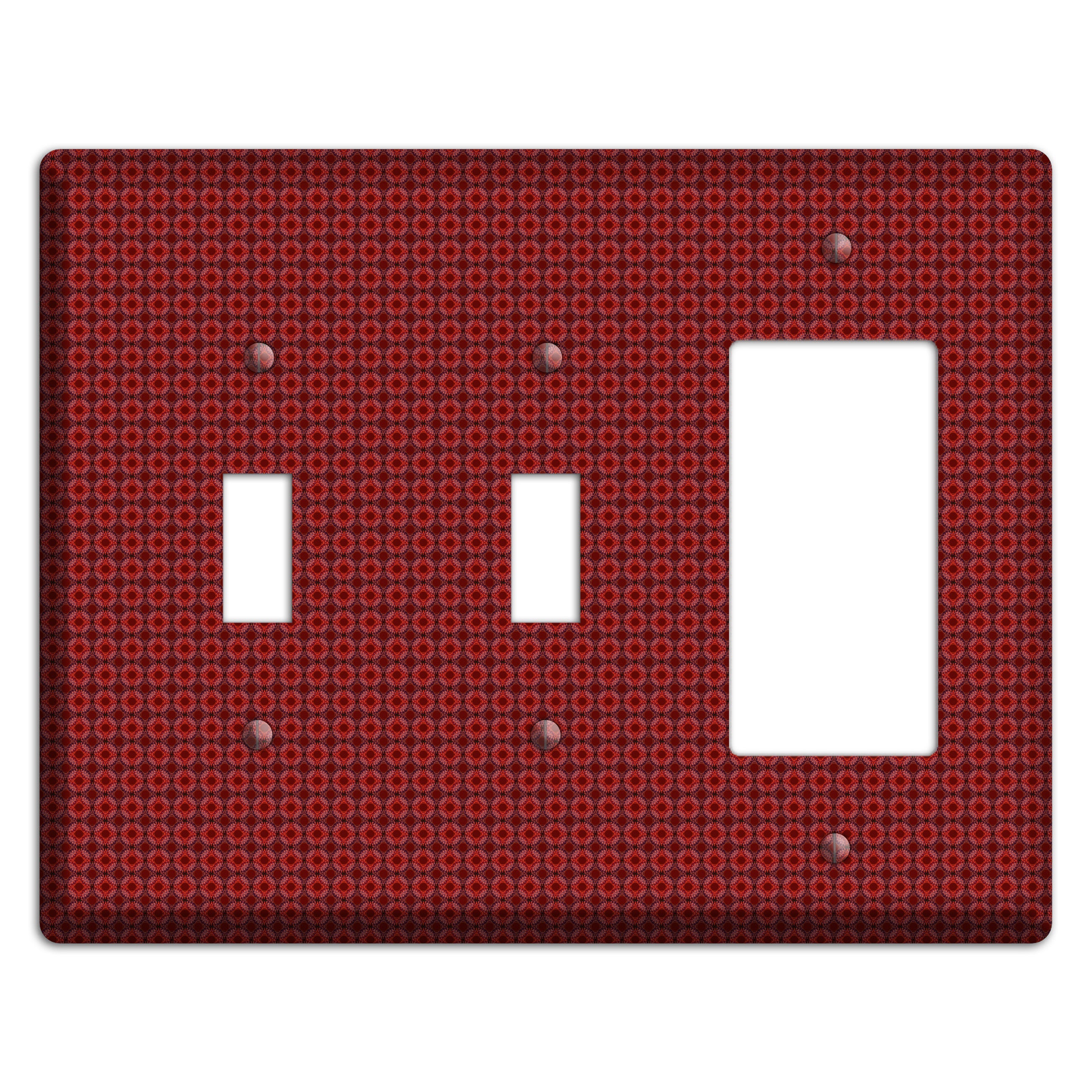 Multi Red Tiled Foulard 2 Toggle / Rocker Wallplate