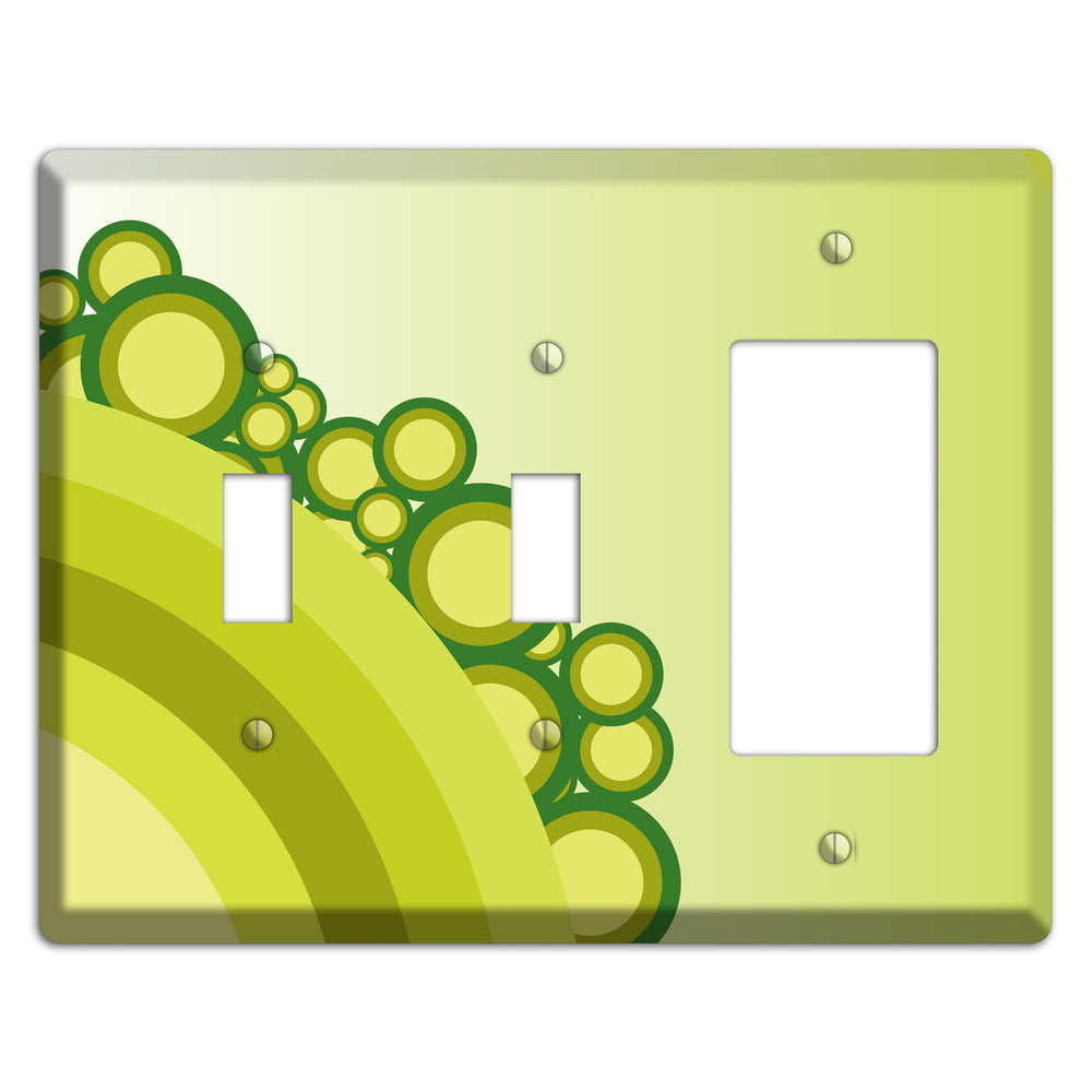 Green Rainbow Dots 2 Toggle / Rocker Wallplate