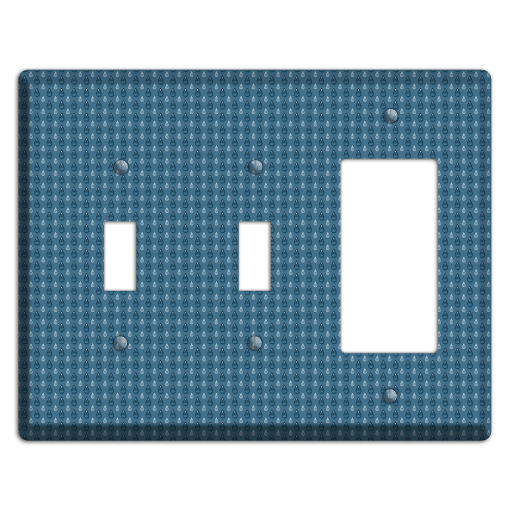 Blue Drops 2 Toggle / Rocker Wallplate