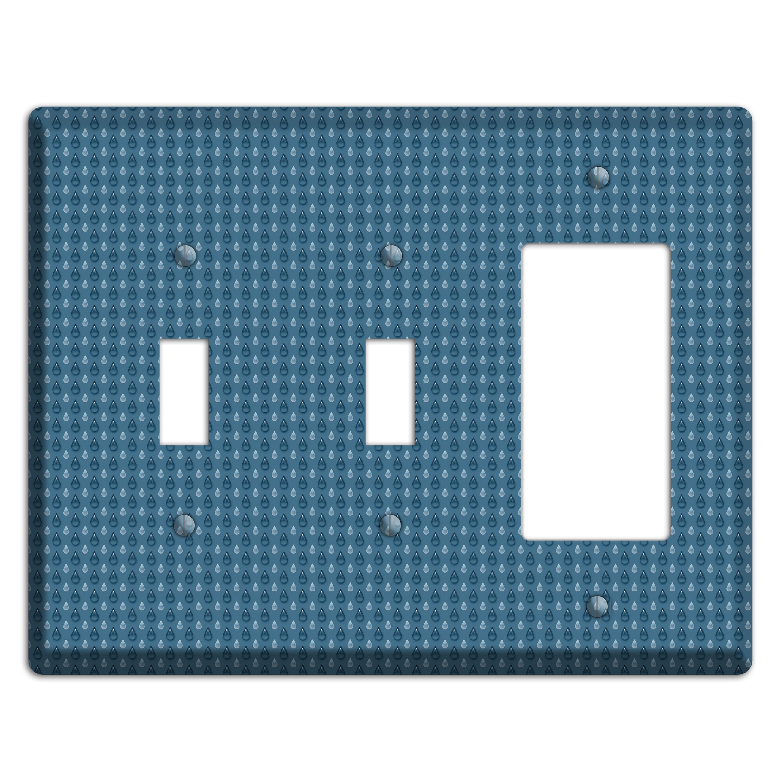 Blue Drops 2 Toggle / Rocker Wallplate