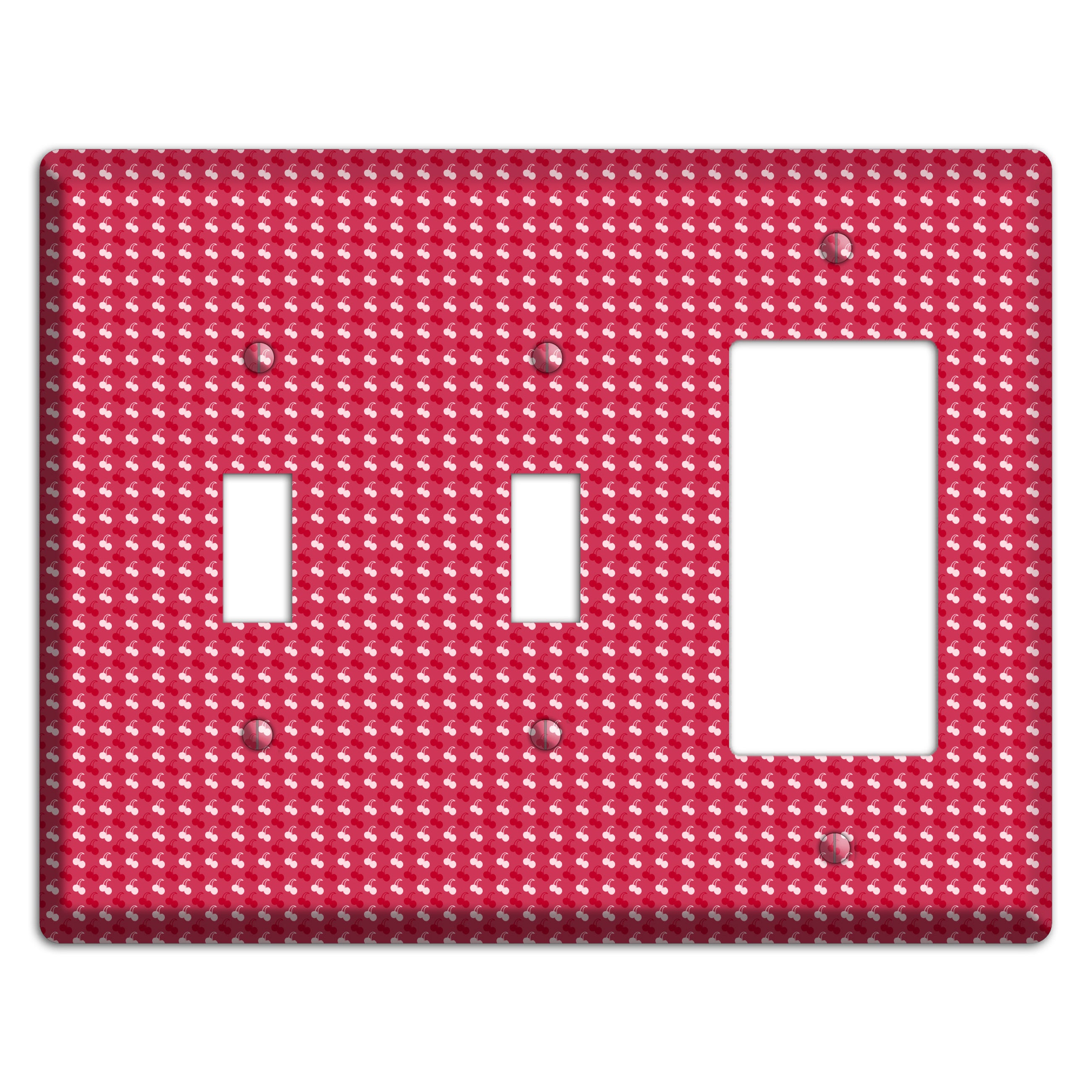 Red with White Motif 2 Toggle / Rocker Wallplate