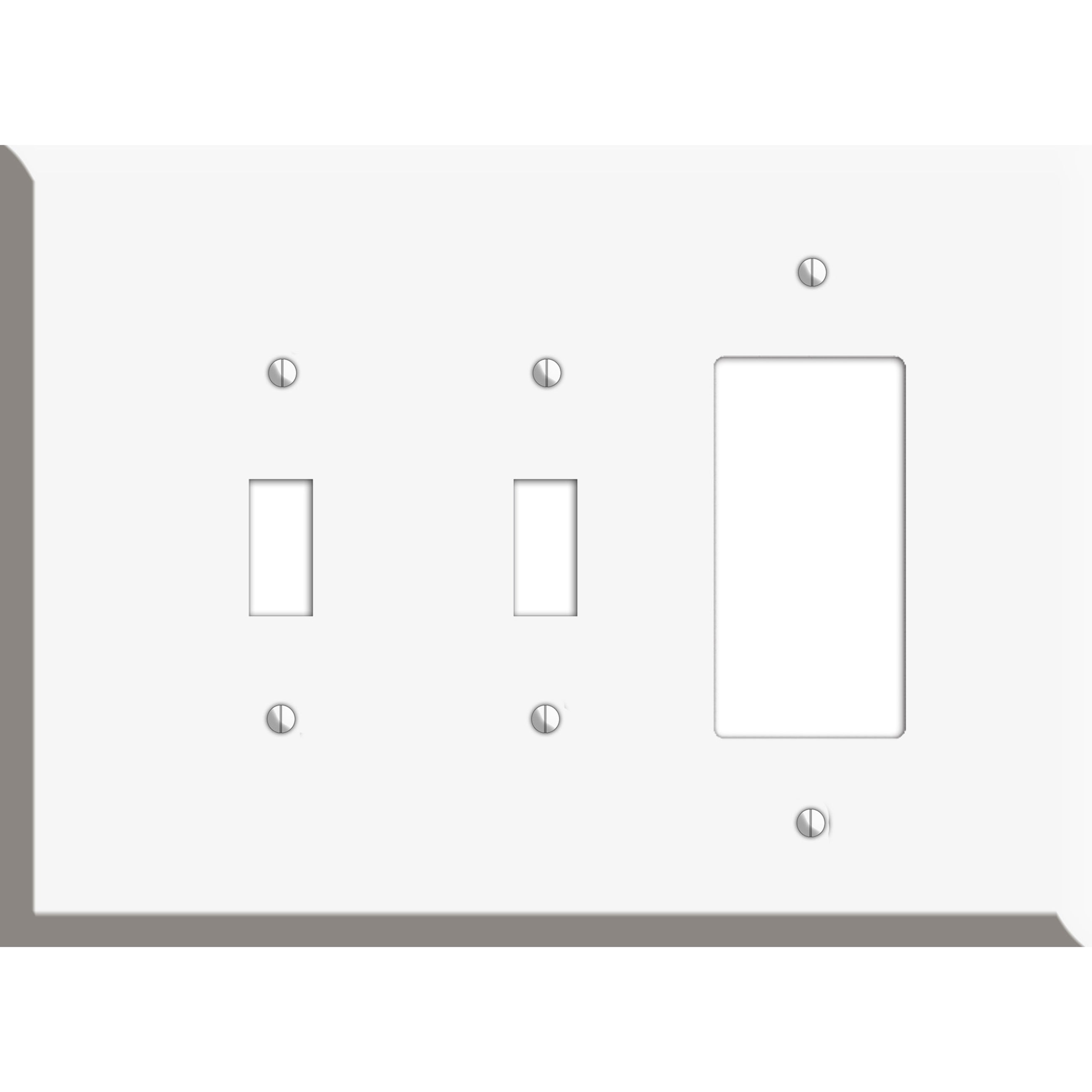 Oversized Discontinued White Metal 2 Toggle / Rocker Wallplate